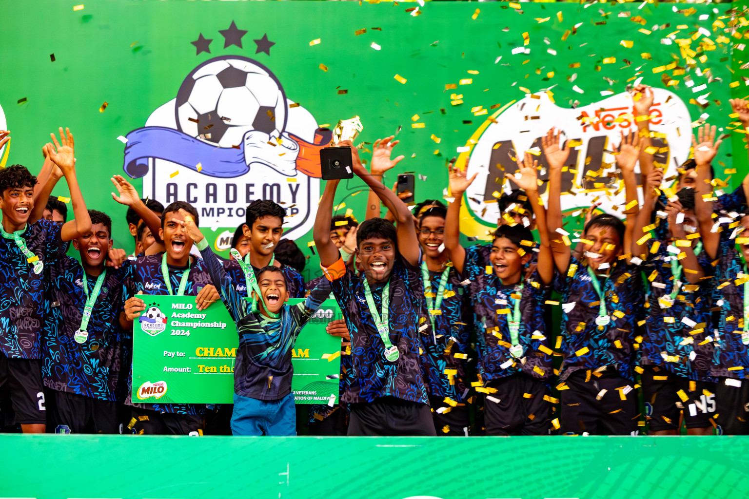 Day 4 of MILO Academy Championship 2024 (U-14) was held in Henveyru Stadium, Male', Maldives on Sunday, 3rd November 2024. Photos: Ismail Thoriq / Images.mv