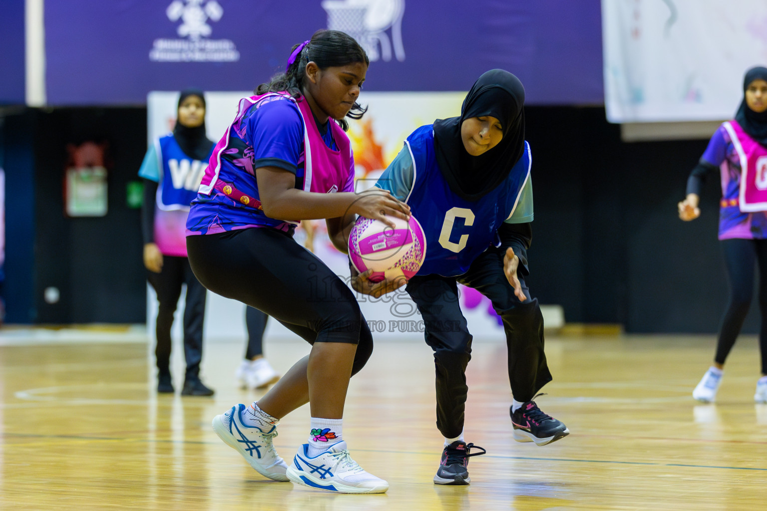 N Sports Academy A vs Young Netballers B in Day 1 of 3rd Junior Championship - Netball association of Maldives, held at Social Center on 19th January 2025 . Photos by Shuu Abdul Sattar