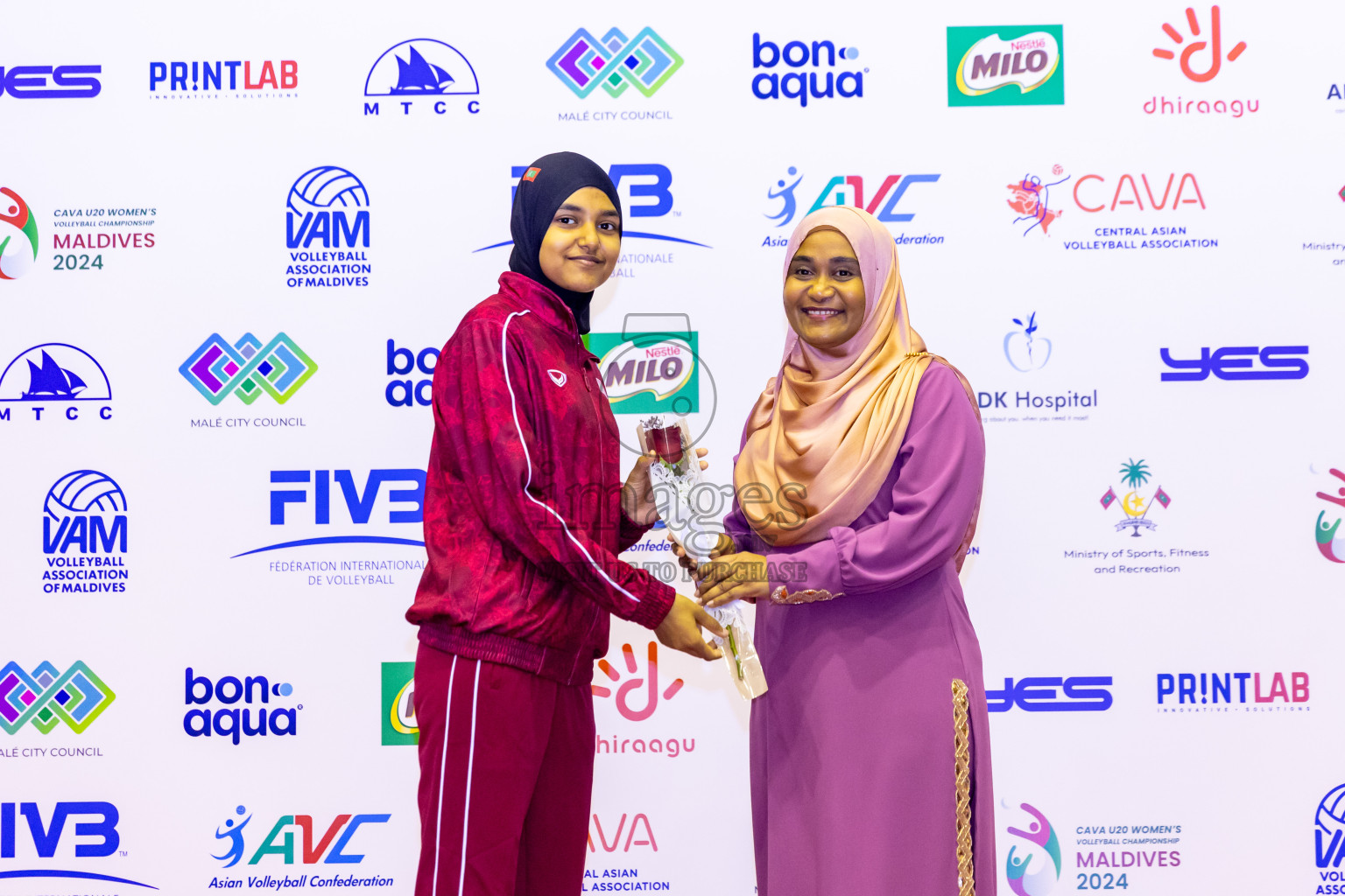 Kyrgyzstan vs Sri Lanka in Final of CAVA U20 Woman's Volleyball Championship 2024 was held in Social Center, Male', Maldives on 23rd July 2024. Photos: Nausham Waheed / images.mv