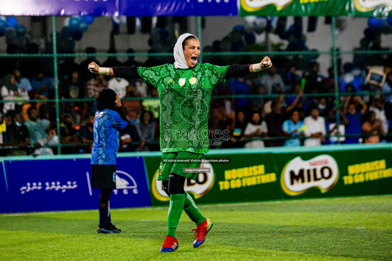 MPL vs Police Club in the Semi Finals of 18/30 Women's Futsal Fiesta 2021 held in Hulhumale, Maldives on 14th December 2021. Photos: Shuu Abdul Sattar / images.mv