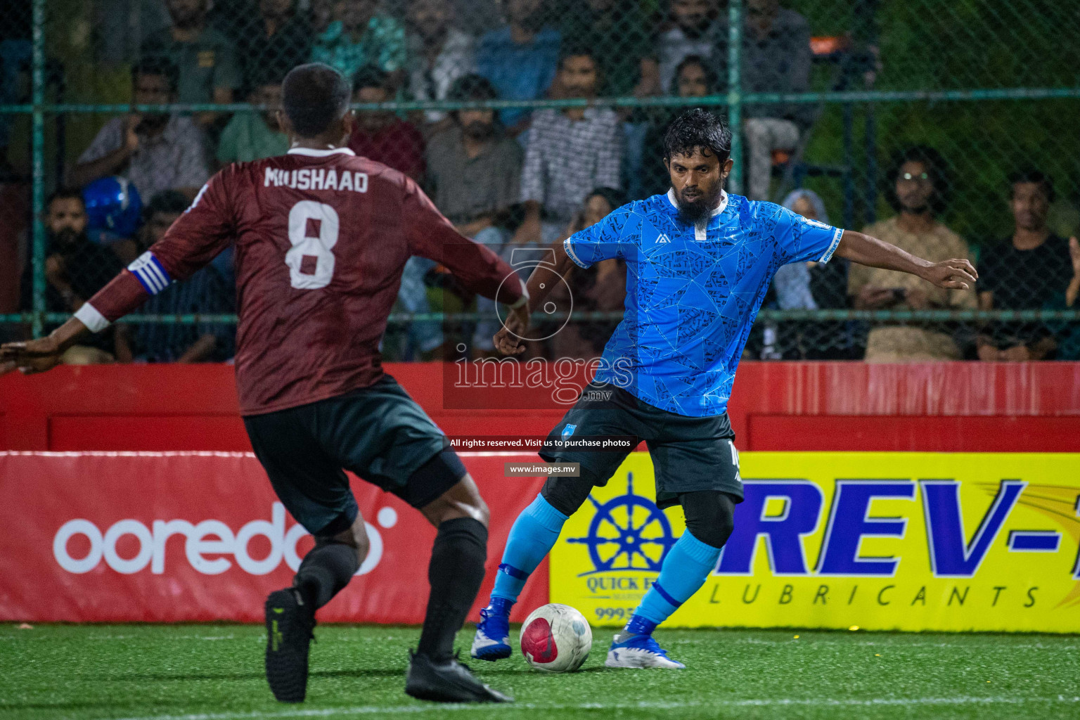 R. Alifushi vs R. Innamaadhoo in Day 7 of Golden Futsal Challenge 2023 on 11 February 2023 in Hulhumale, Male, Maldives