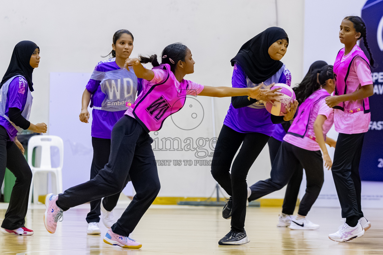 Invicto SC vs Xenith SC A in Day 3 of 24th Milo Netball Association Championship held in Social Center at Male', Maldives on Wednesday, 3rd September 2025. Photos: Mohamed MahfoozMoosa / images.mv