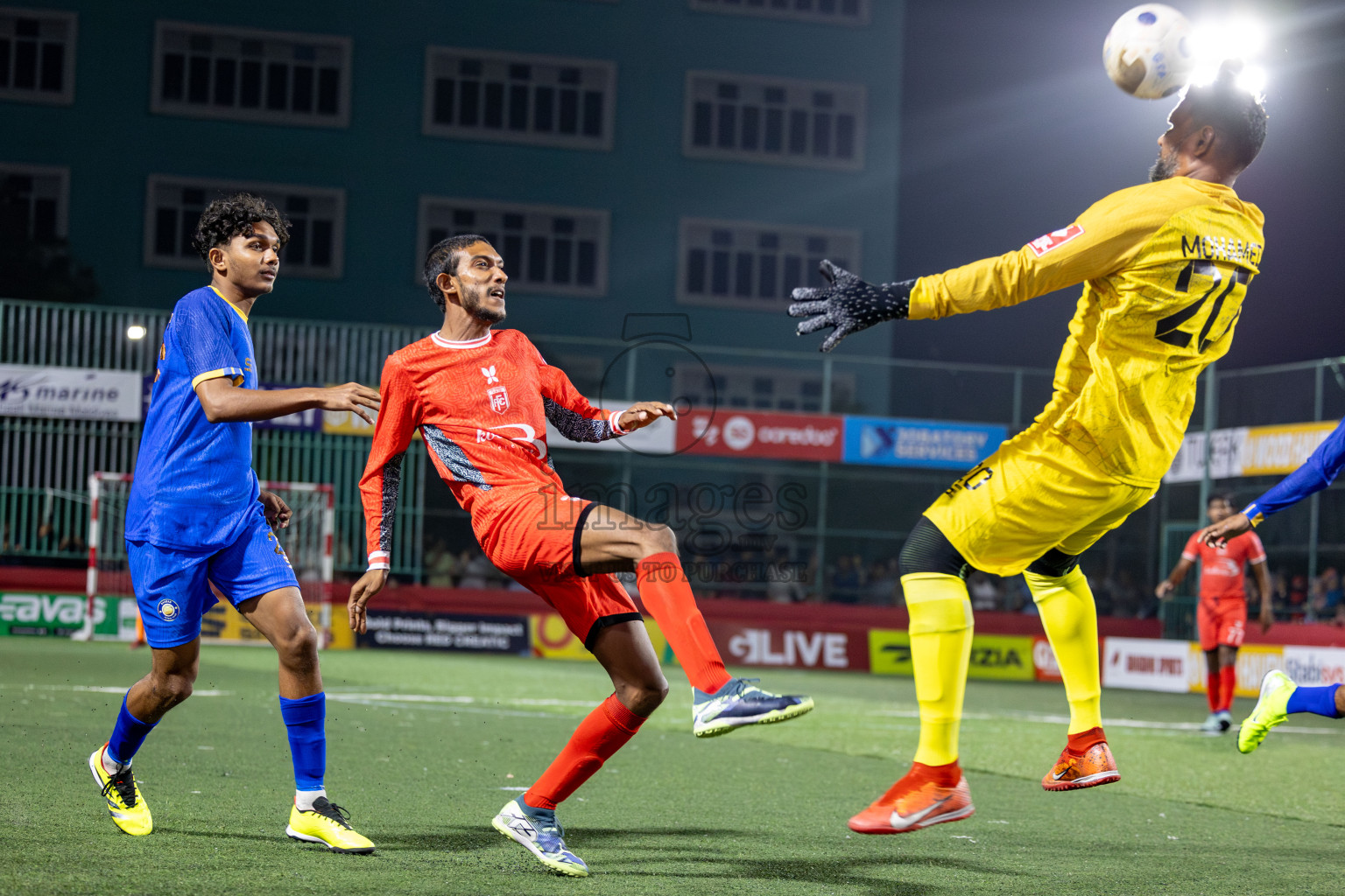 HA Filladhoo vs HA Baarah in Day 13 of Golden Futsal Challenge 2025 was held on Friday, 17th January 2025, in Hulhumale', Maldives 
Photos: Hassan Simah / images.mv