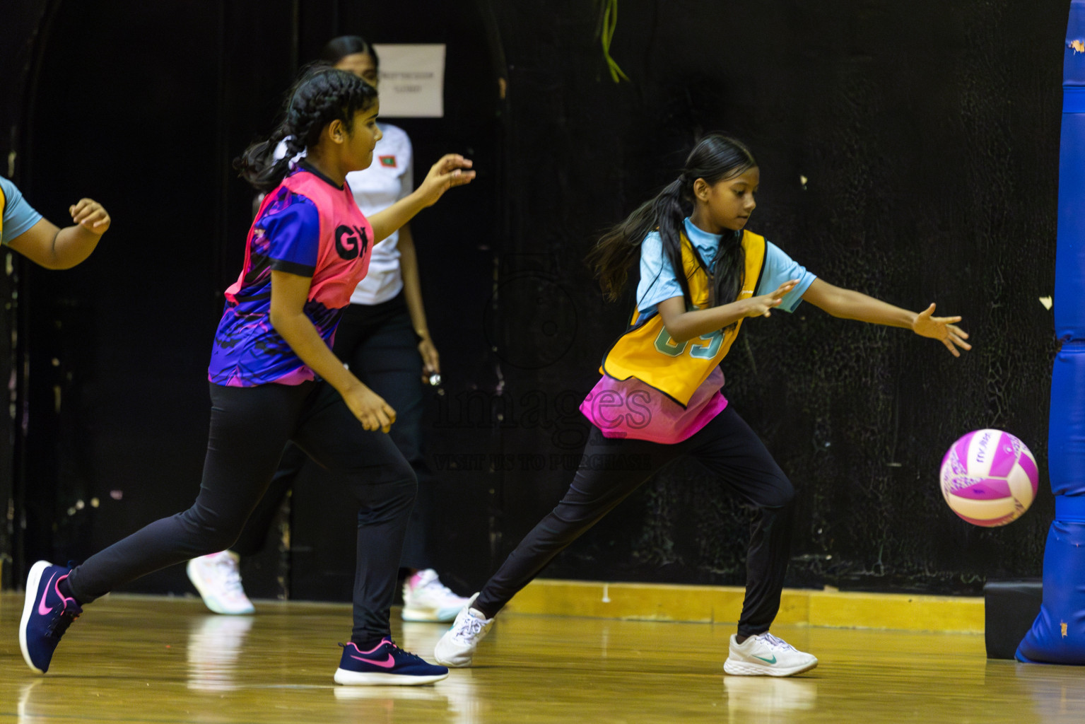 Netgens A vs N Sports academy in Day 3 of 3rd Netball Junior Championship, held at Social Center on Wednesday 22nd January 2025 . Photos: Shuu Abdul Sattar / images.mv