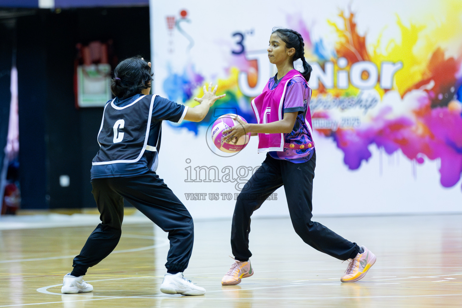 N Sports Academy  B vs AIS Netball Academy in Day 1 of 3rd Junior Championship - Netball association of Maldives, held at Social Center on 19th January 2025 . Photos by Shuu Abdul Sattar