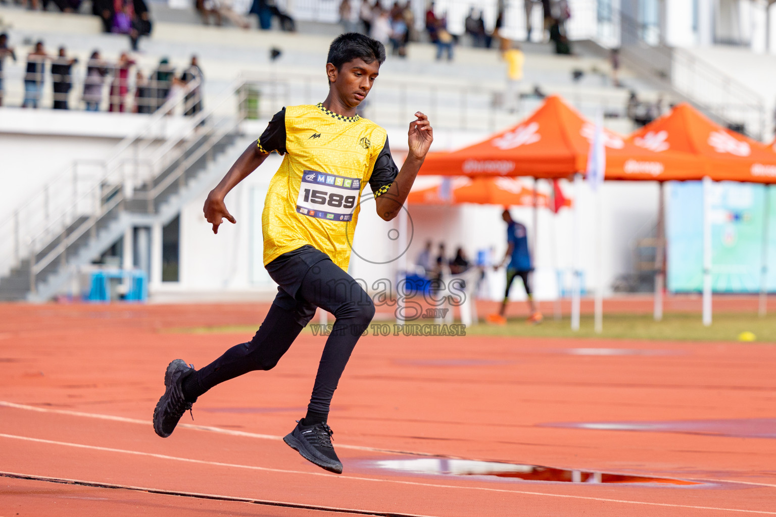 Day 2 of MWSC Interschool Athletics Championships 2024 held in Hulhumale Running Track, Hulhumale, Maldives on Sunday, 10th November 2024. 
Photos by:  Hassan Simah / Images.mv