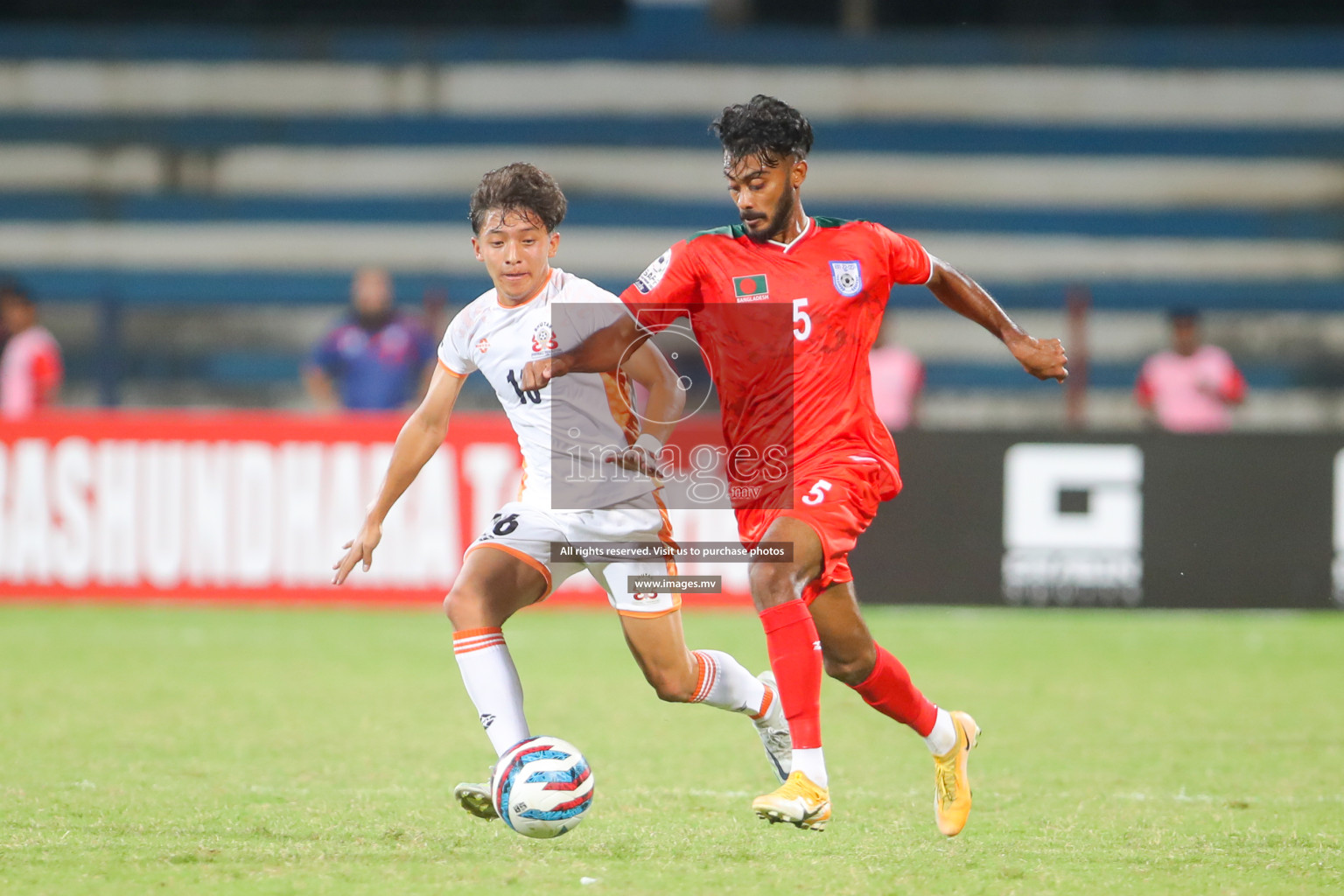 Bhutan vs Bangladesh in SAFF Championship 2023 held in Sree Kanteerava Stadium, Bengaluru, India, on Wednesday, 28th June 2023. Photos: Nausham Waheed, Hassan Simah / images.mv