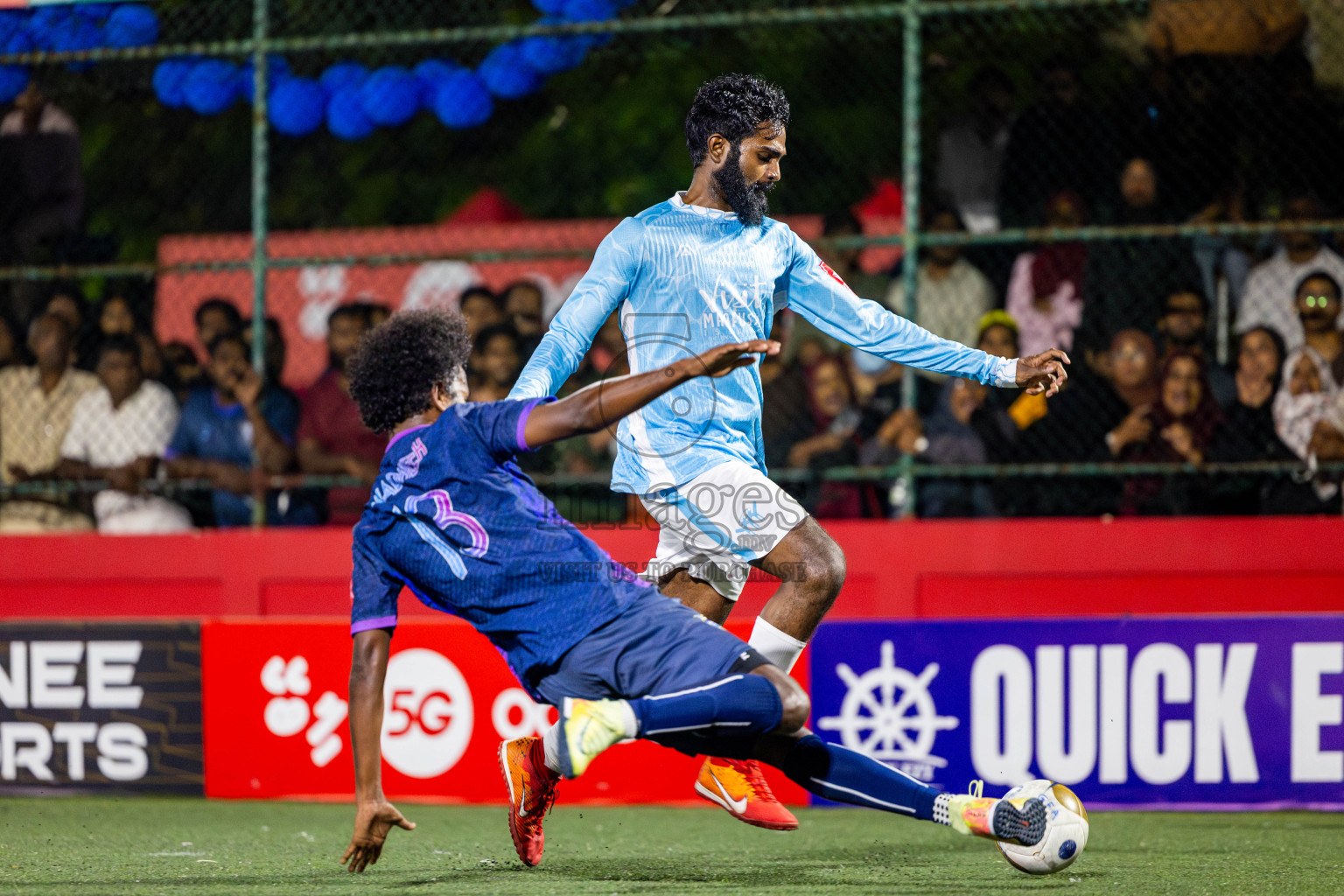 K Maafushi vs K Guraidhoo in Kaafu Atoll Semi Final in Day 24 of Golden Futsal Challenge 2025 was held on Tuesday , 28th January 2025, in Hulhumale', Maldives. Photos: Nausham Waheed / images.mv