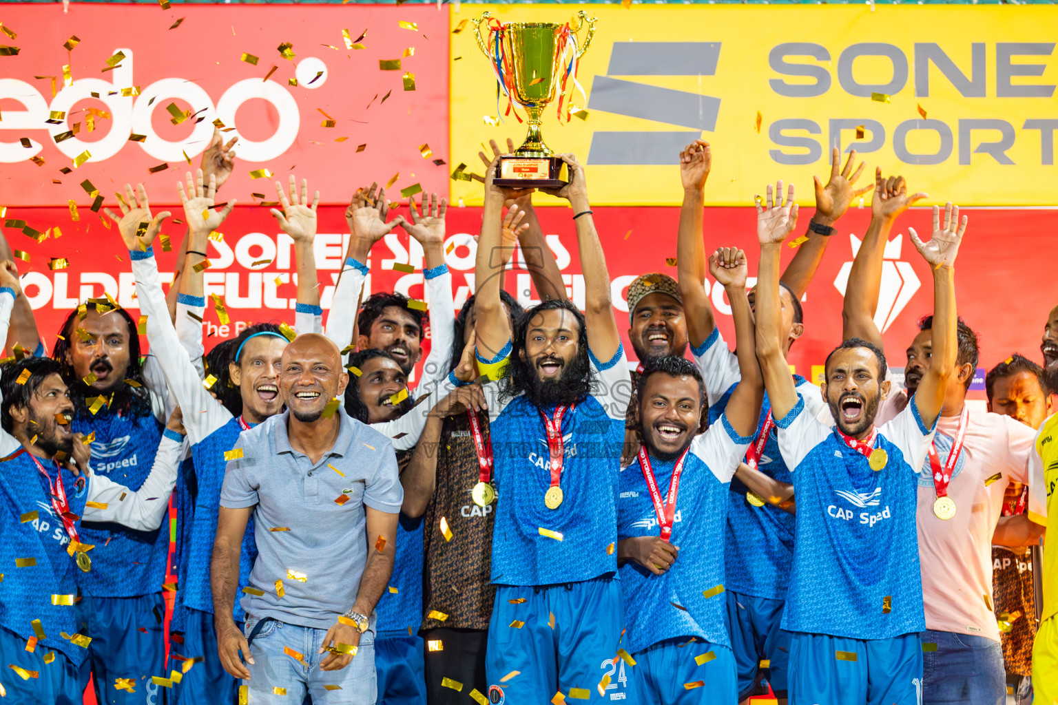 M. Mulak vs M. Naalaafushi in Meemu Atoll Final on Day 30 of Golden Futsal Challenge 2024, held on Tuesday , 14th February 2024 in Hulhumale', Maldives 
Photos: Hassan Simah / images.mv