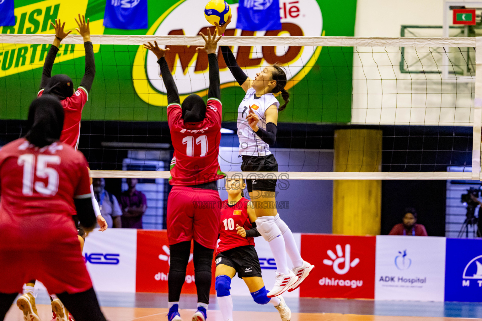 Final of CAVA Woman's Volleyball Challenge Cup 2024 was held in Social Center, Male', Maldives on Wednesday, 11th September 2024. Photos: Nausham Waheed / images.mv