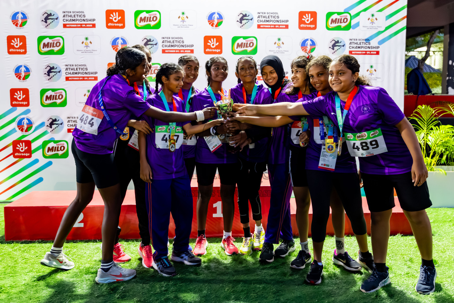 Day 6 of Inter-school Athletics Championship 2025 held in Ekuveni Synthetic Track, Male', Maldives on Sunday, 12th October 2025. Photos by: Nausham Waheed / Images.mv