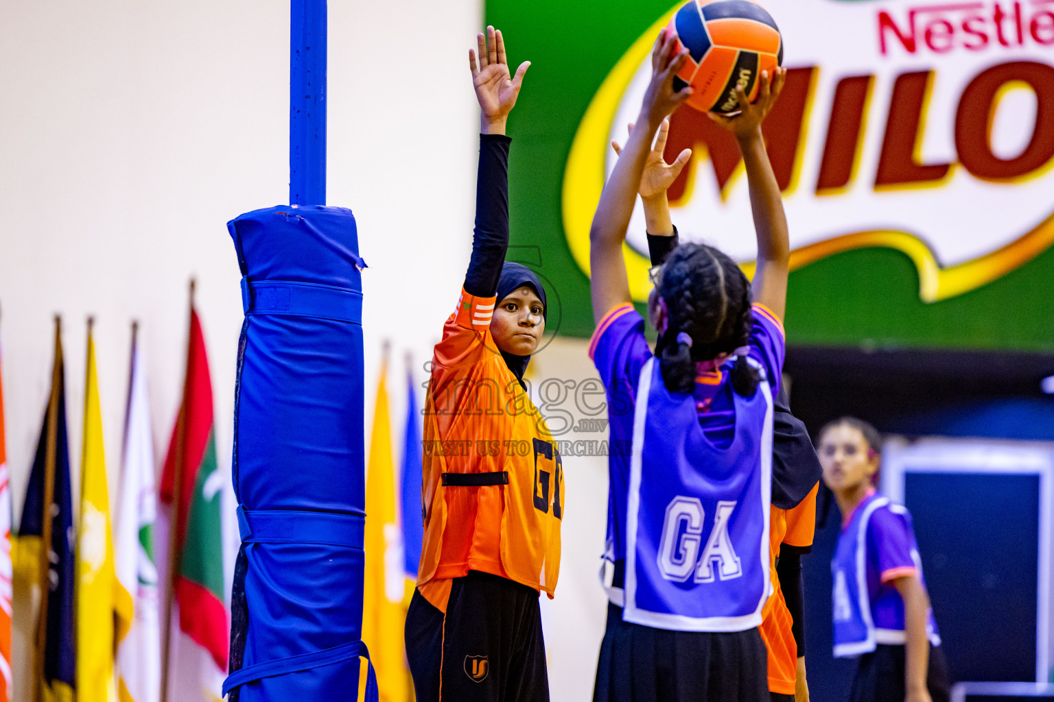 Day 8 of 25th Inter-School Netball Tournament was held in Social Center at Male', Maldives on Sunday, 18th August 2024. Photos: Nausham Waheed / images.mv