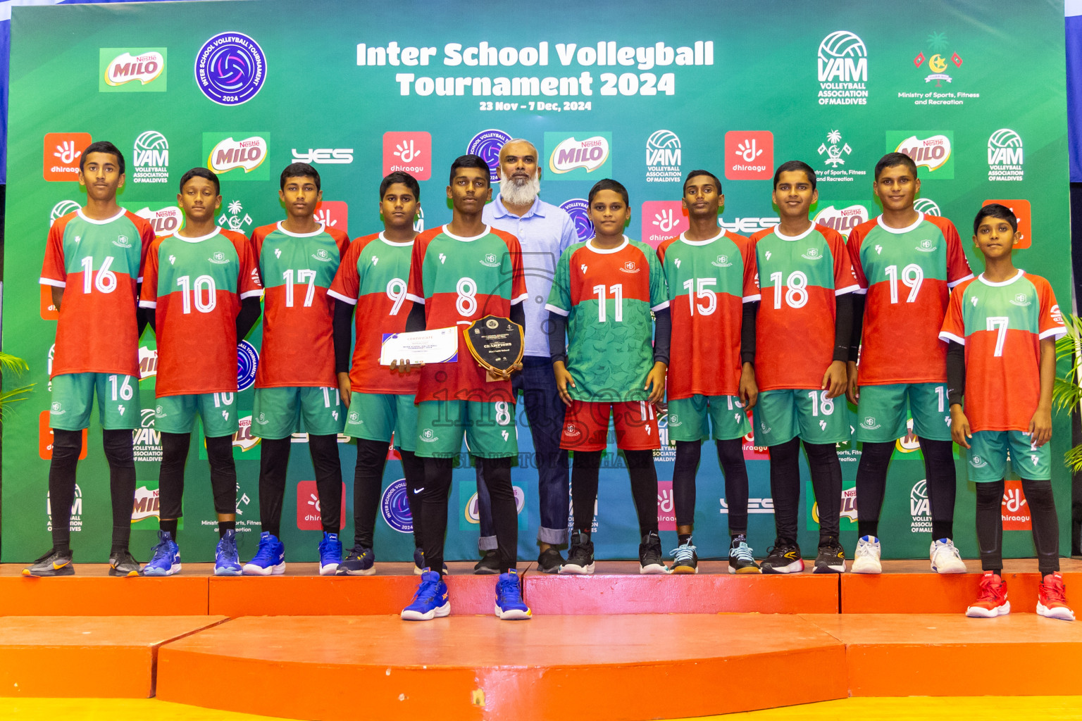 Finals of Interschool Volleyball Tournament 2024 was held in Social Center at Male', Maldives on Friday, 6th December 2024. Photos: Nausham Waheed / images.mv