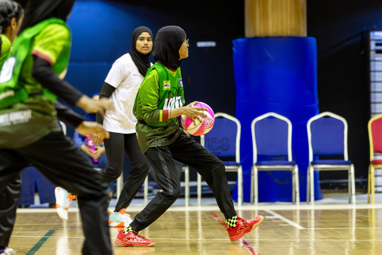 FIONTI A team vs Fionti SC in Day 5 of 3rd Netball Junior Championship, held at Social Center on Thursday 23rd January 2025 . Photos: Shuu Abdul Sattar / images.mv