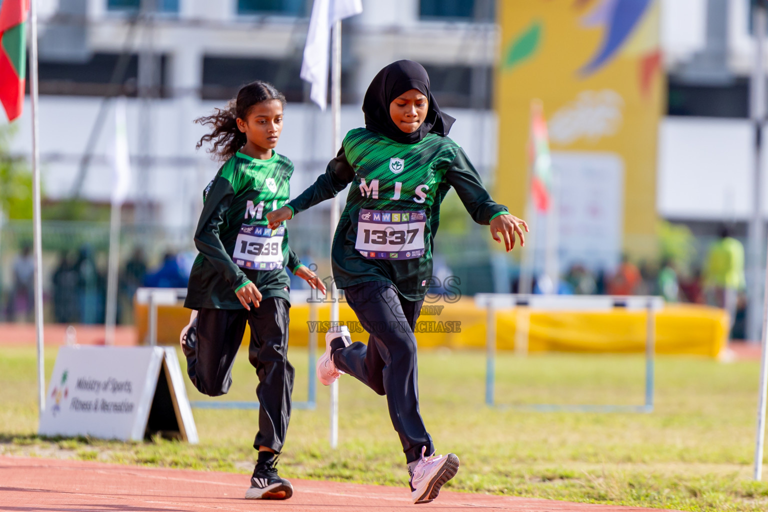 Day 4 of MWSC Interschool Athletics Championships 2024 held in Hulhumale Running Track, Hulhumale, Maldives on Tuesday, 12th November 2024. Photos by: Nausham Waheed / Images.mv