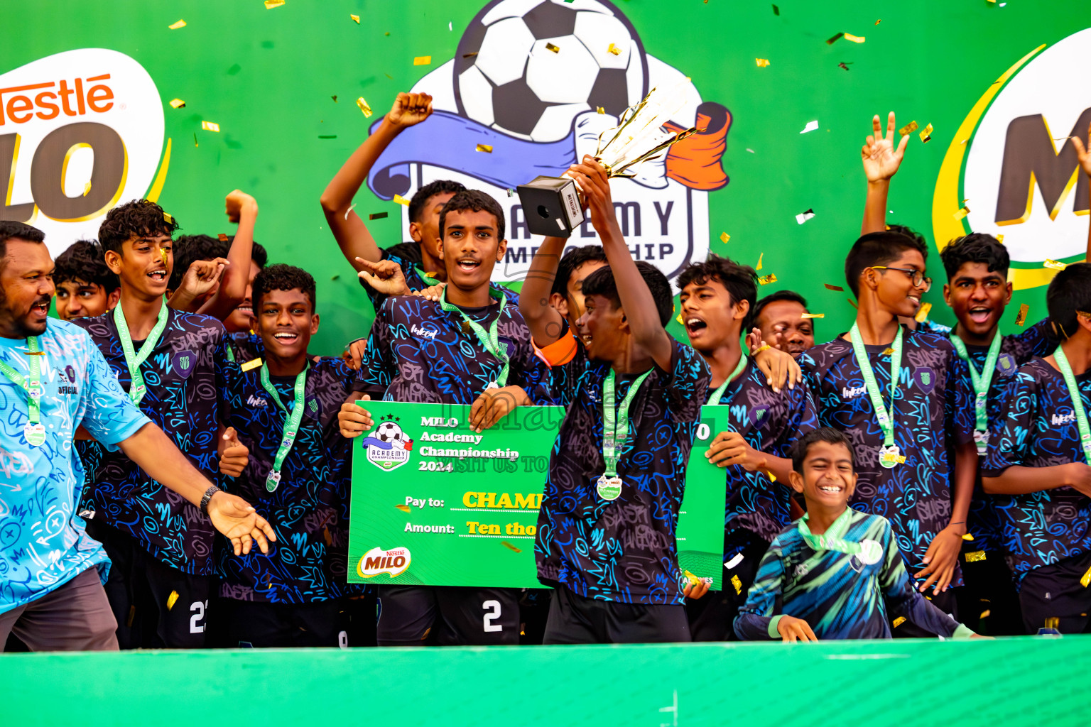 Day 4 of MILO Academy Championship 2024 (U-14) was held in Henveyru Stadium, Male', Maldives on Sunday, 3rd November 2024. Photos: Ismail Thoriq / Images.mv