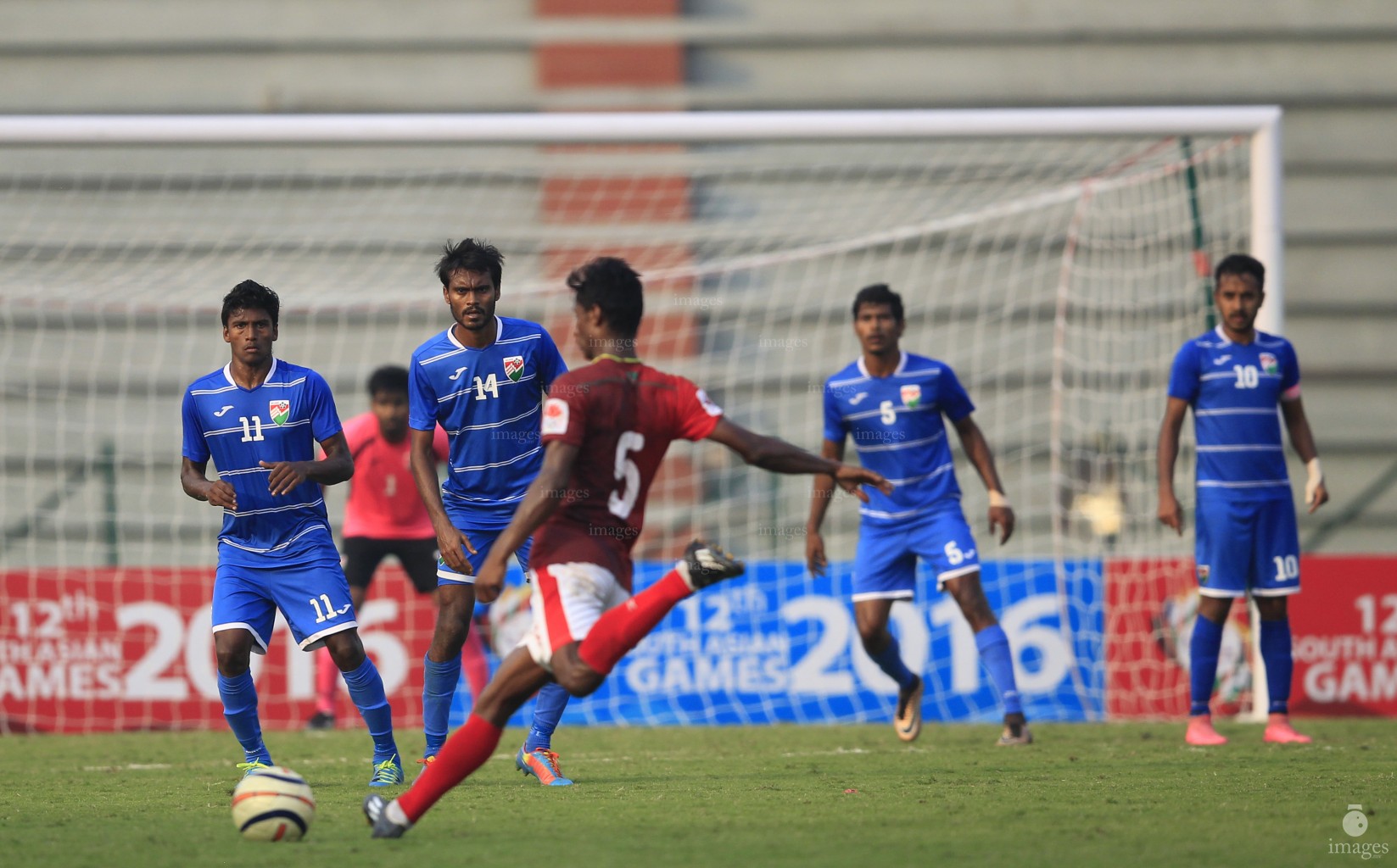Maldives U23 national football team played against Bangladesh U23 team in the South Asian Games Football event in Guwahati, India  (Images.mv Photo: Mohamed Ahsan)
