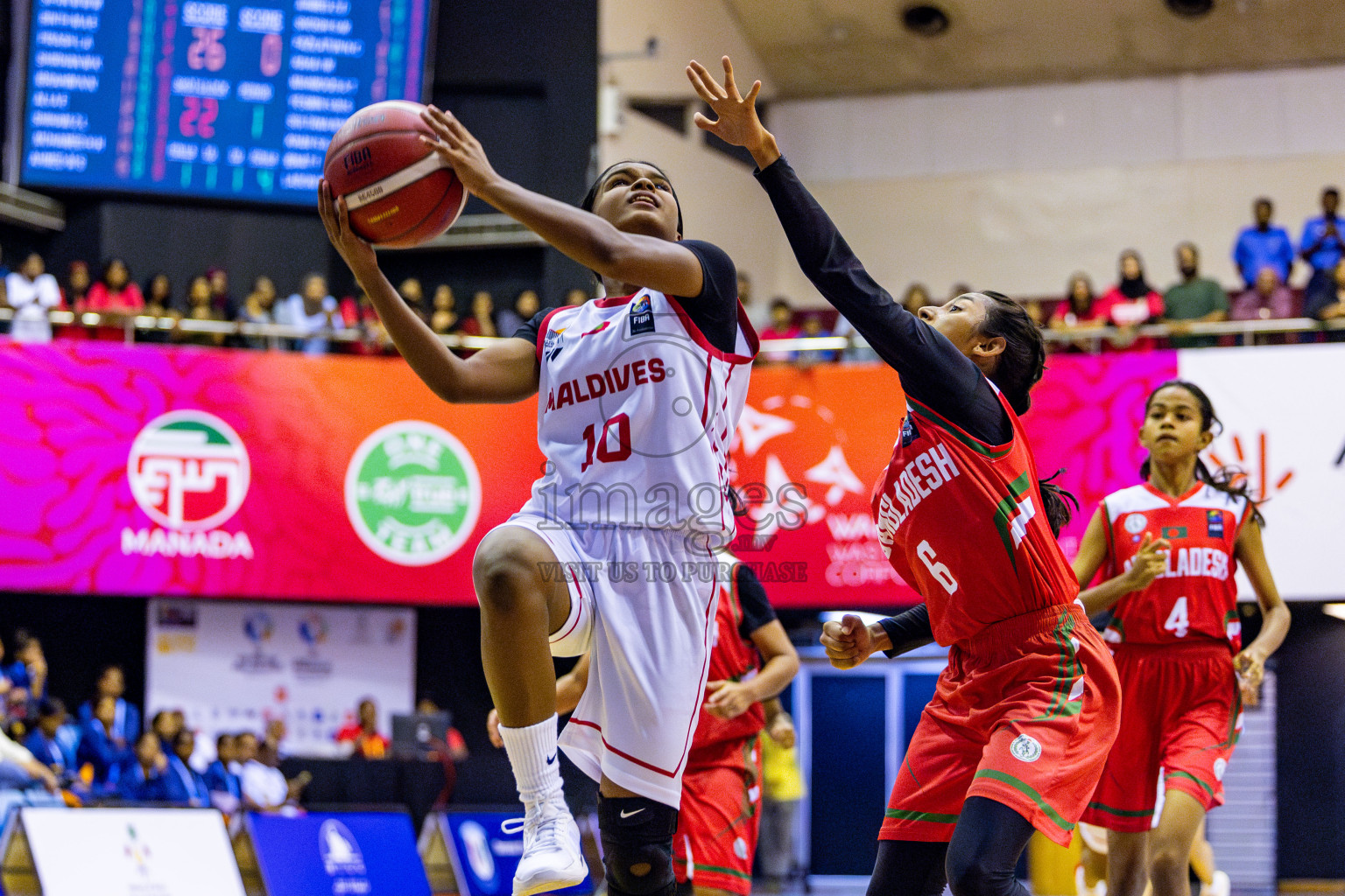 Maldives vs Bangladesh in Day 1 of Under 16 Woman's Asian Cup SABA Qualifiers 2025 was held in Social Center, Male', Maldives on 12th June 2025. Photos: Nausham Waheed / images.mv
