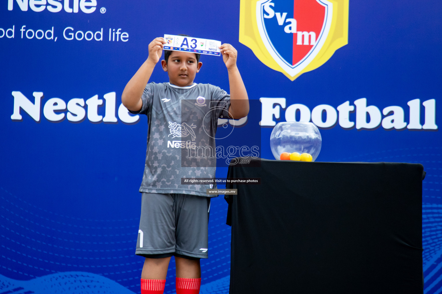 Draw Ceremony of Nestle' Kids Football Fiesta 2023 held in Artificial Beach, Male', Maldives on Saturday, 7th October 2023