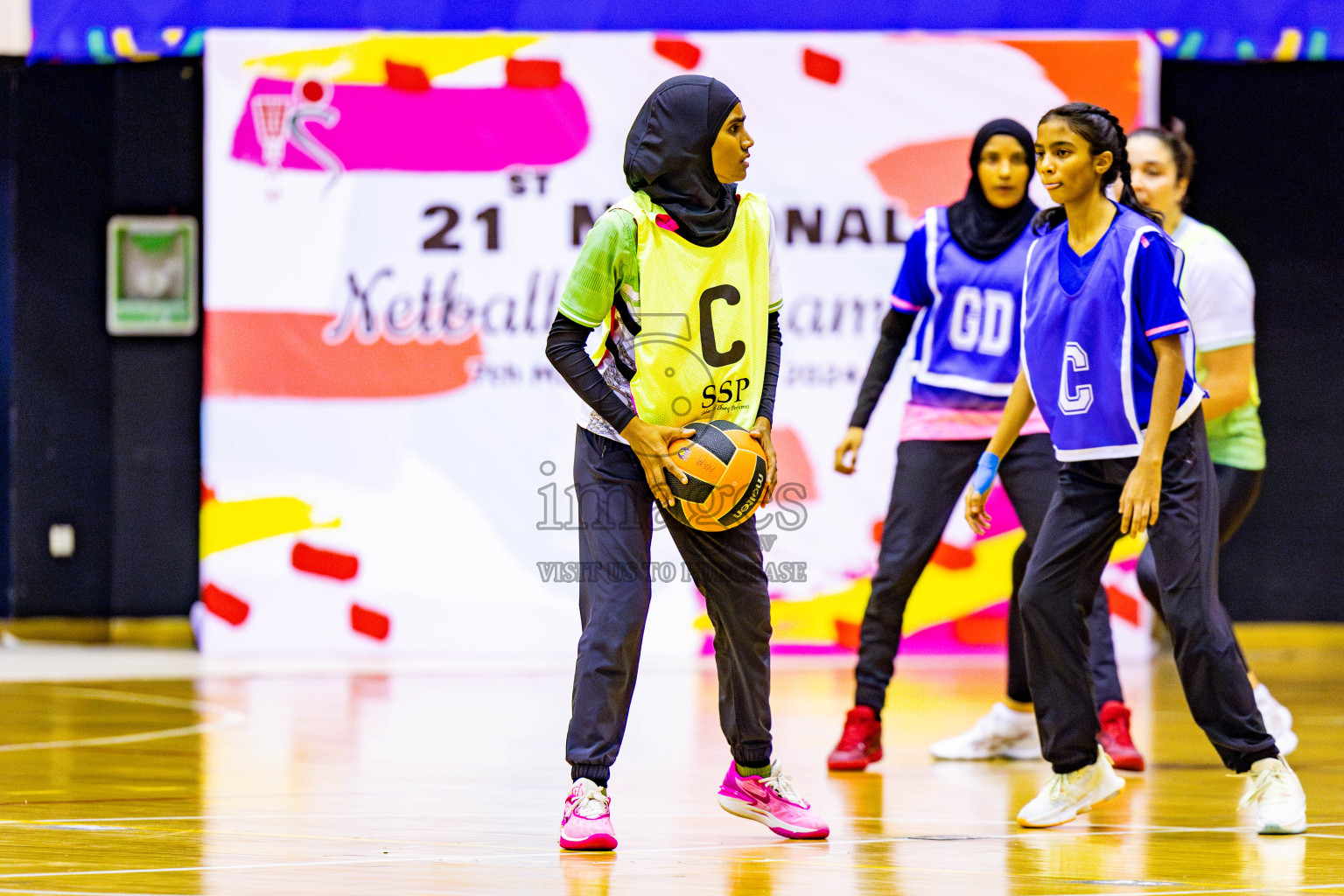 Kulhudhuffushi Youth & Recreation Club vs Sports Club Shining Star in Day 3 of 21st National Netball Tournament was held in Social Canter at Male', Maldives on Saturday, 18th May 2024. Photos: Nausham Waheed / images.mv