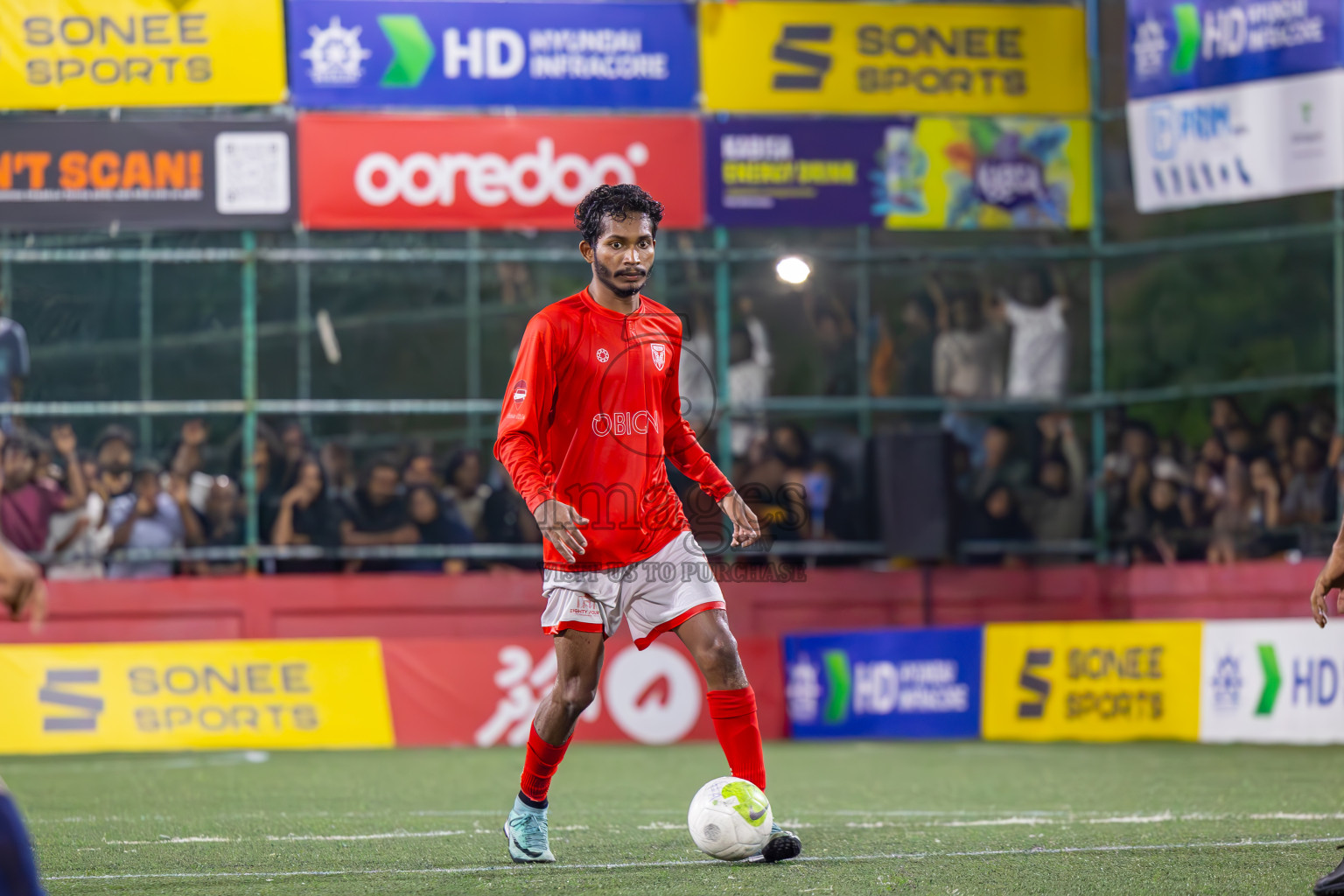 K Gaafaru vs B Eydhafushi in Semi Finals of Golden Futsal Challenge 2024 which was held on Friday, 1st March 2024, in Hulhumale', Maldives.
Photos: Ismail Thoriq / images.mv