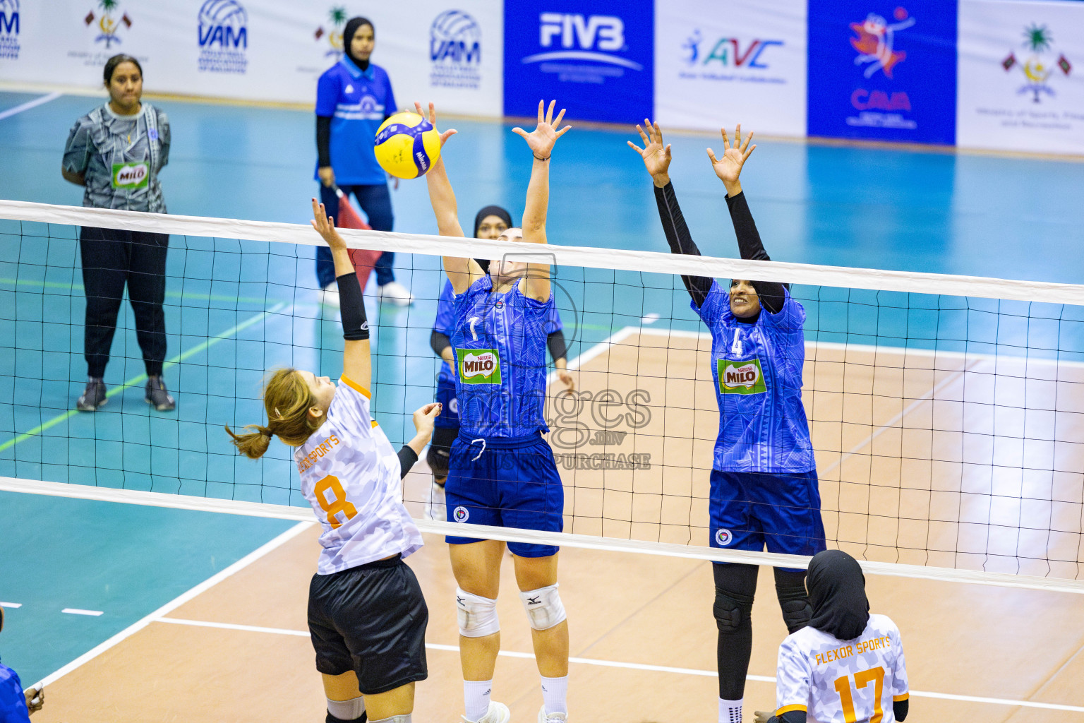 Police Club vs Flexor Sports Club in Day 1 of National Volleyball League 2025 - Women's Division held in Male', Maldives on Saturday, 19th April 2025 at Social Center Indoor Hall Photos 
By: Hassan Simah / images.mv