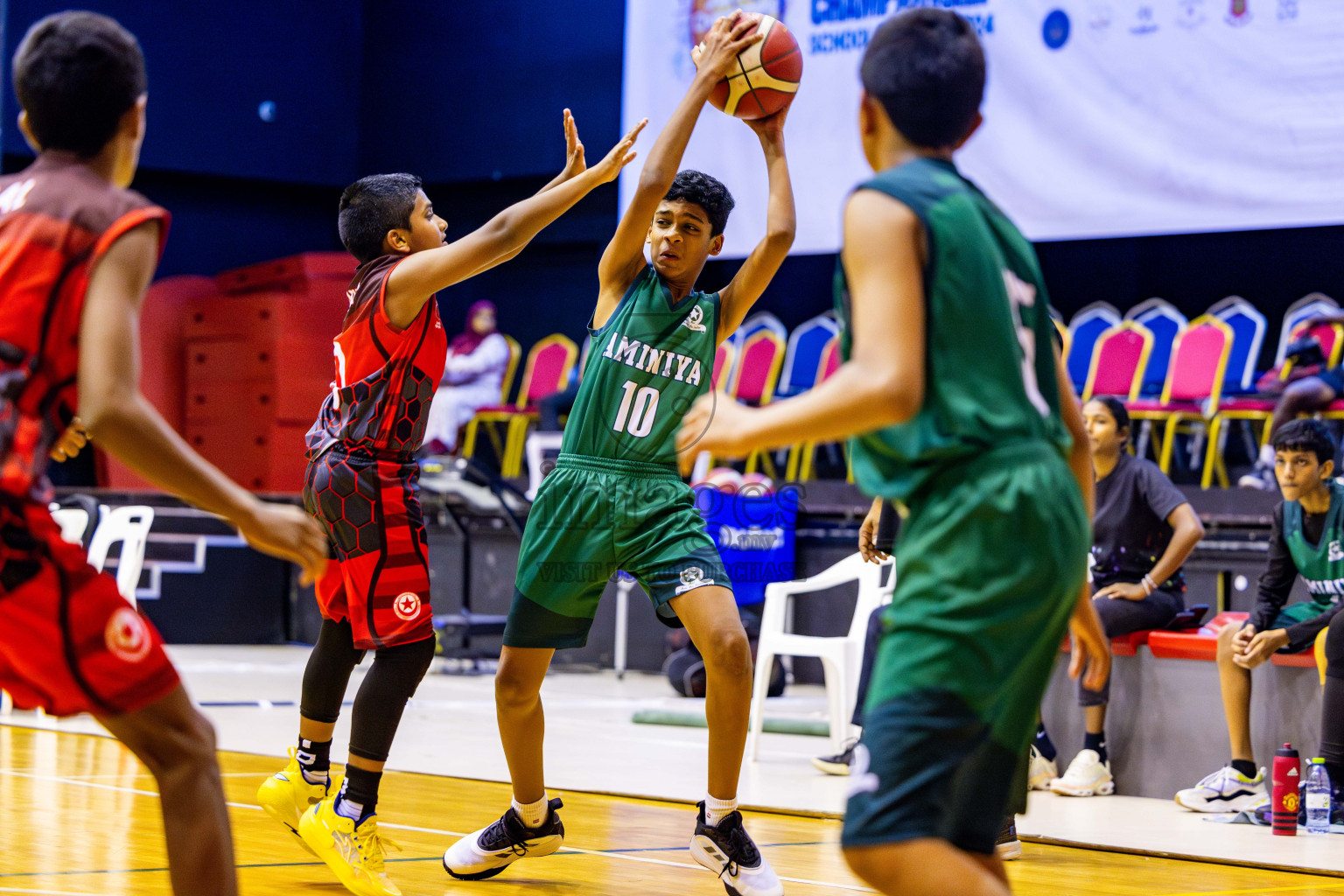 Aminiyya School vs Iskandhar School in day 26 of Junior Basketball Championship 2024 was held in Social Center, Male', Maldives on Tuesday, 10th December 2024. Photos: Nausham Waheed / images.mv