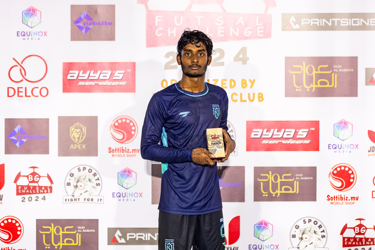 Nova SC vs Giraavarianz in Day 1 of BG Futsal Challenge 2024 was held on Thursday, 12th March 2024, in Male', Maldives Photos: Nausham Waheed / images.mv