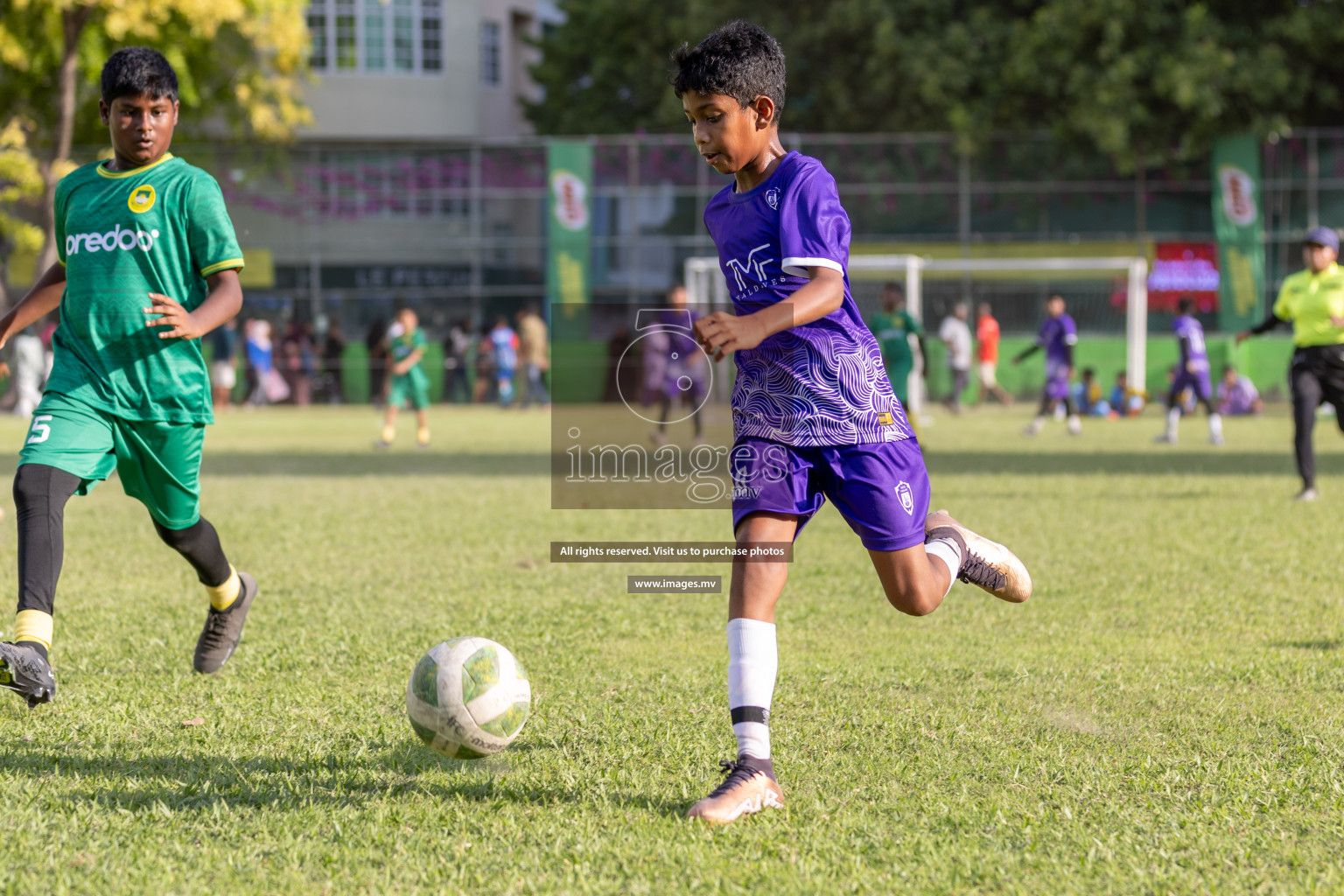 Day 1 of MILO Academy Championship 2023 (U12) was held in Henveiru Football Grounds, Male', Maldives, on Friday, 18th August 2023. Photos: Mohamed Mahfooz Moosa / images.mv