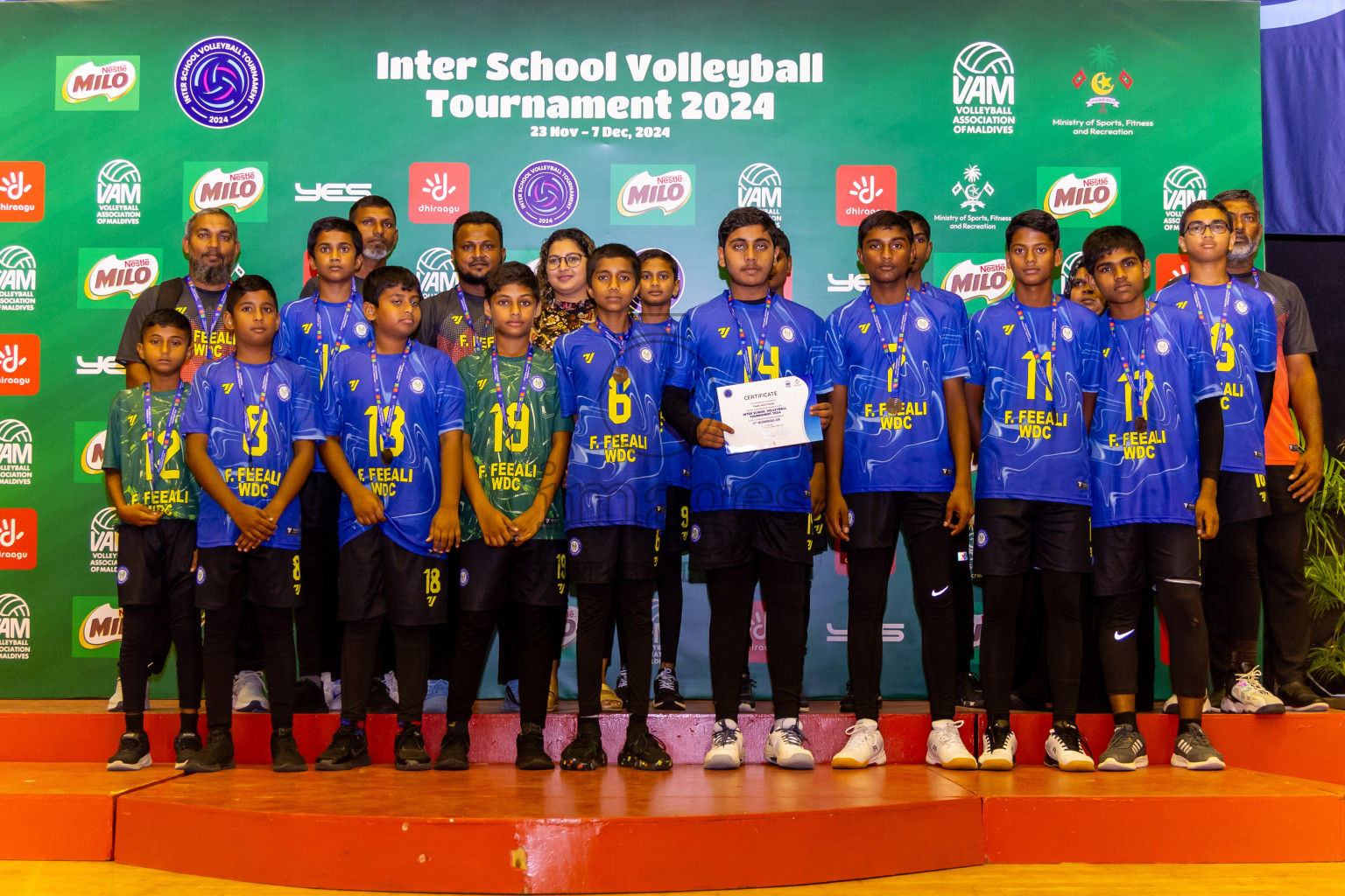 Finals of Interschool Volleyball Tournament 2024 was held in Social Center at Male', Maldives on Friday, 6th December 2024. Photos: Nausham Waheed / images.mv