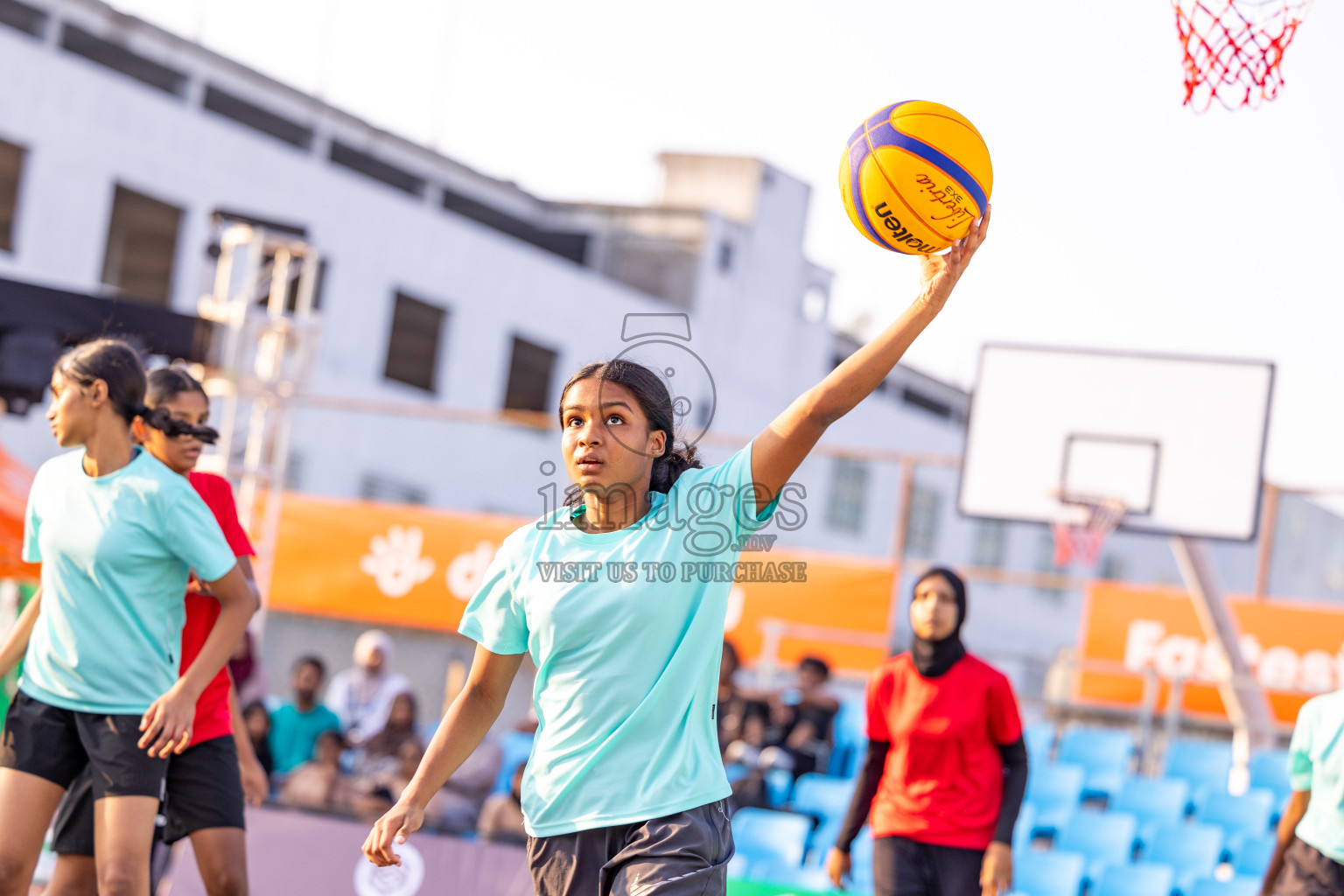 Day 2 of MILO Ramadan 3x3 Challenge 2024 was held in Ekuveni Outdoor Basketball Court at Male', Maldives on Wednesday, 13th March 2024.
Photos: Ismail Thoriq / images.mv