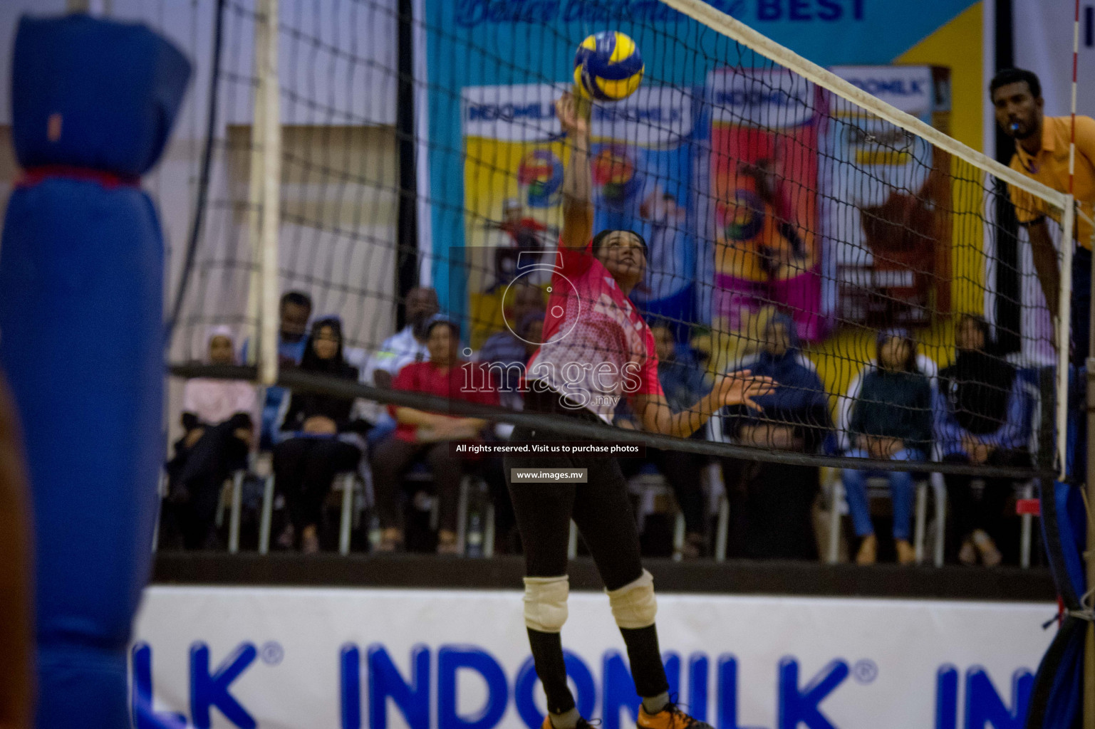 Maldives National University and Cyryx Colllege in the final of Inter College Volleyball Tournament 2019 (Girls division) in Male, Maldives on Saturday, 30th March 2019 Photos: Ismail Thoriq / images.mv