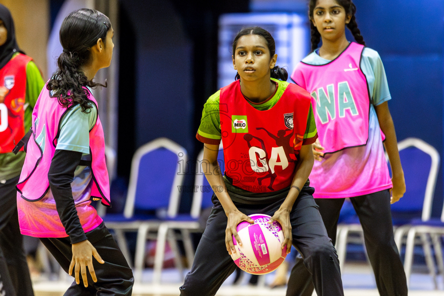Fionti SC vs Netkids A  in Day 6 of 3rd Netball Junior Championship, held at Social Center on Friday 24th January 2025 . Photos: Shuu Abdul Sattar / images.mv