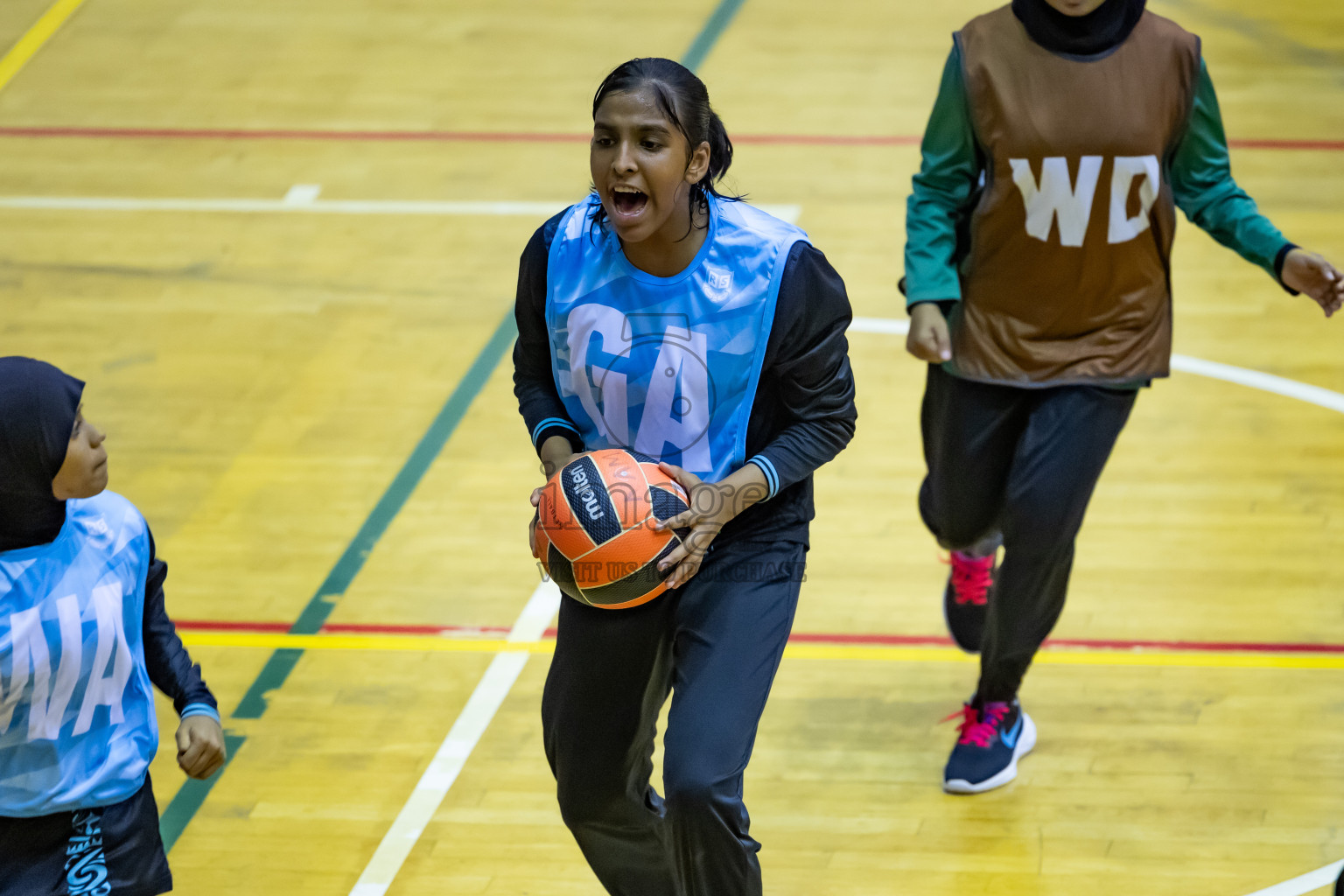 Day 12 of 25th Inter-School Netball Tournament was held in Social Center at Male', Maldives on Thursday, 22nd August 2024.