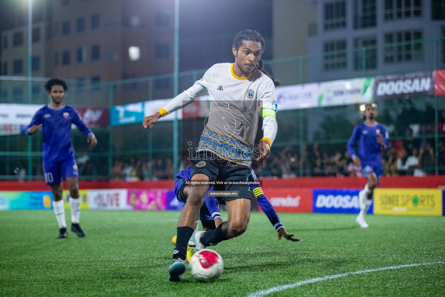 GA. Maamendhoo vs GA. Nilandhoo in Day 7 of Golden Futsal Challenge 2023 on 11 February 2023 in Hulhumale, Male, Maldives