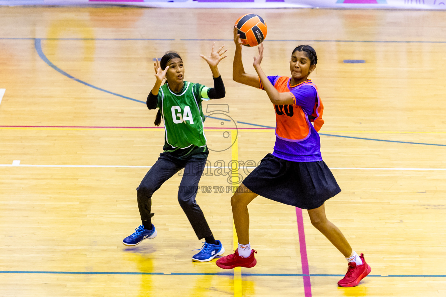 Day 9 of 25th Inter-School Netball Tournament was held in Social Center at Male', Maldives on Monday, 19th August 2024. Photos: Nausham Waheed / images.mv