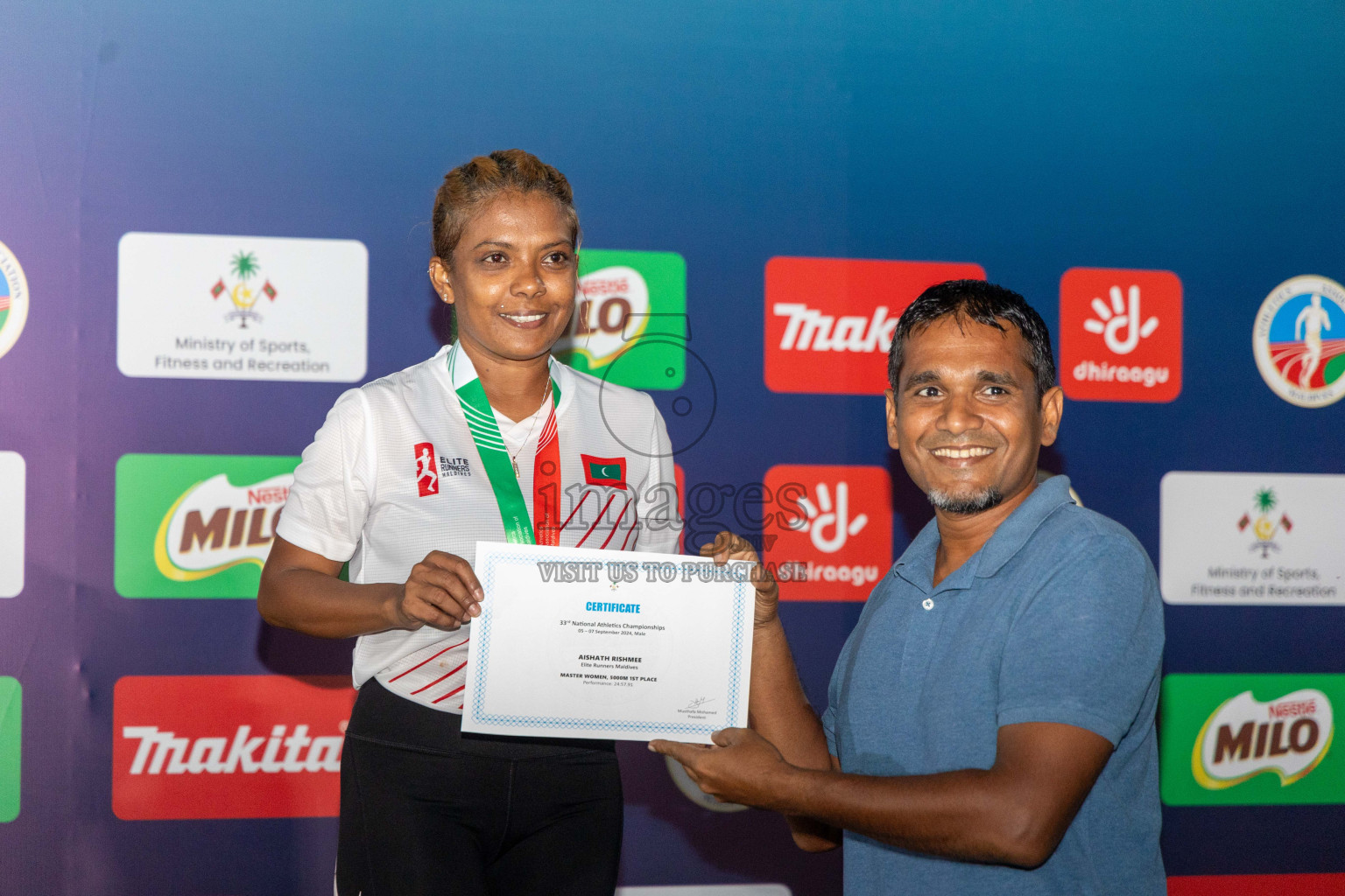 Day 2 of 33rd National Athletics Championship was held in Ekuveni Track at Male', Maldives on Friday, 6th September 2024.
Photos: Ismail Thoriq  / images.mv