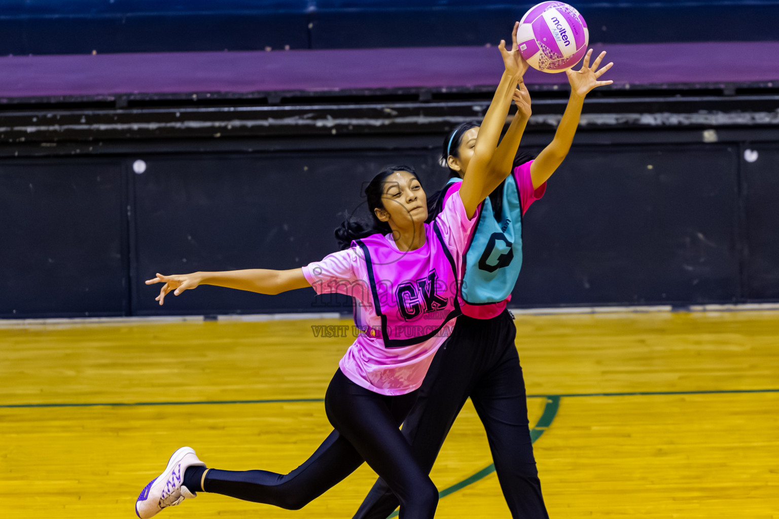 MV netters vs Xenith SC in Day 4 of 24th Milo Netball Association Championship held in Social Center at Male', Maldives on Thursday, 4th September 2025. Photos: Nausham Waheed / images.mv