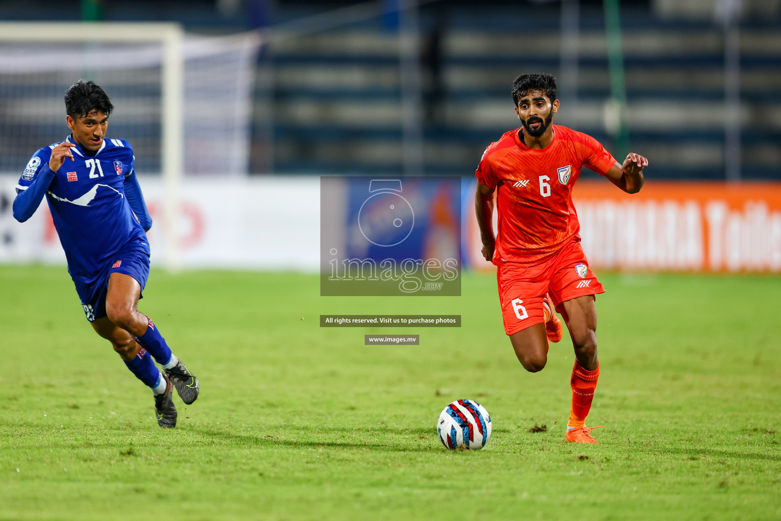 Nepal vs India in SAFF Championship 2023 held in Sree Kanteerava Stadium, Bengaluru, India, on Saturday, 24th June 2023. Photos: Nausham Waheed, Hassan Simah / images.mv