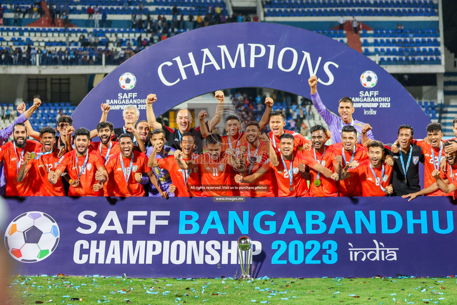 Kuwait vs India in the Final of SAFF Championship 2023 held in Sree Kanteerava Stadium, Bengaluru, India, on Tuesday, 4th July 2023. Photos: Nausham Waheed / images.mv