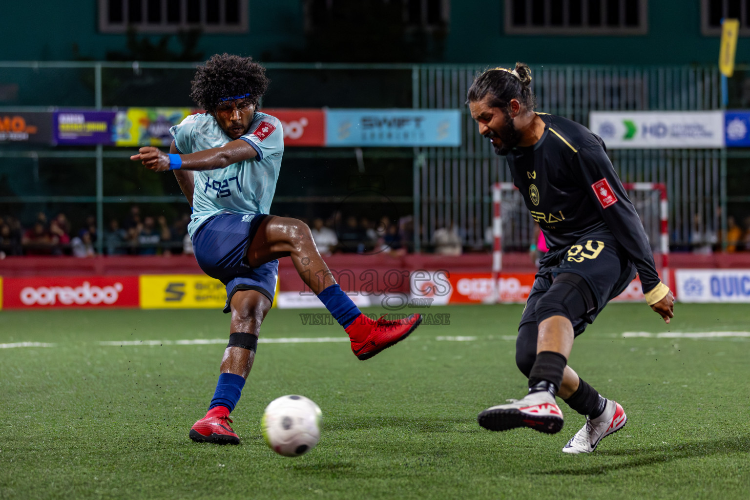 AA. Mathiveri VS ADh. Maamigili in Zone 4 Group Stage Final on Day 38 of Golden Futsal Challenge 2024 which was held on Friday, 23rd February 2024, in Hulhumale', Maldives 
Photos: Hassan Simah/ images.mv