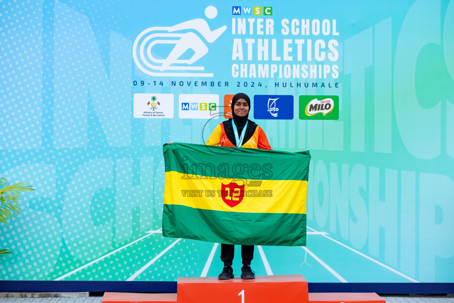 Day 2 of MWSC Interschool Athletics Championships 2024 held in Hulhumale Running Track, Hulhumale, Maldives on Sunday, 10th November 2024. 
Photos by: Hassan Simah / Images.mv