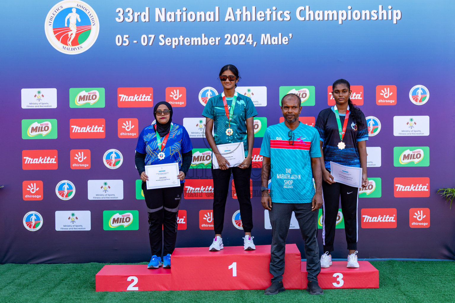 Day 1 of 33rd National Athletics Championship was held in Ekuveni Track at Male', Maldives on Thursday, 5th September 2024. Photos: Nausham Waheed / images.mv