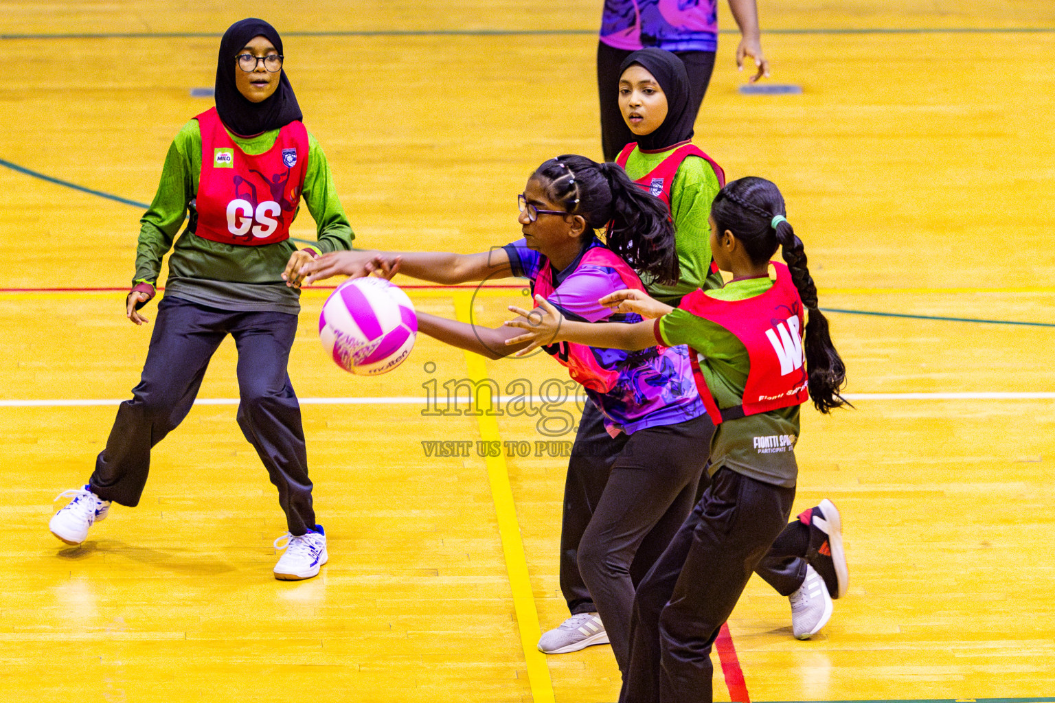 N Sports Academy B vs Fiontti Sports Club U11 Finals of 3rd Netball Junior Championship, held at Social Center on Saturday, 25th January 2025 . Photos: Nausham Waheed / images.mv