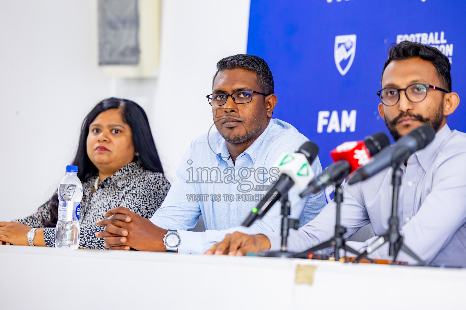 Press conference by FAM Normalization Committee was held at National Stadium in Male', Maldives on Sunday, 18th September 2024. Photos: Nausham Waheed / images.mv