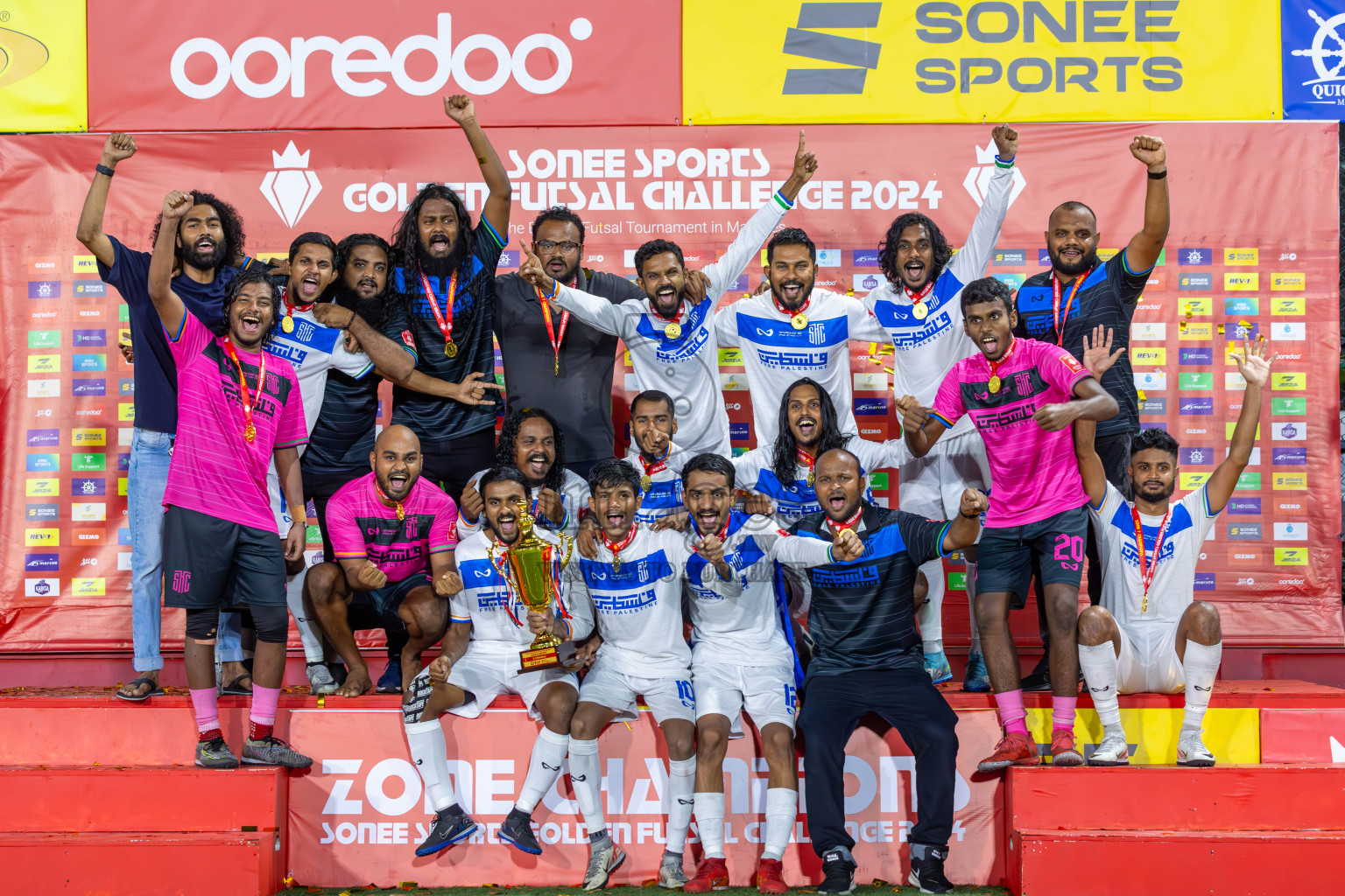 Dhanimagu vs S Hthadhoo in Zone  Final on Day 389 of Golden Futsal Challenge 2024 which was held on Saturday, 24th February 2024, in Hulhumale', Maldives Photos: Ismail Thoriq / images.mv