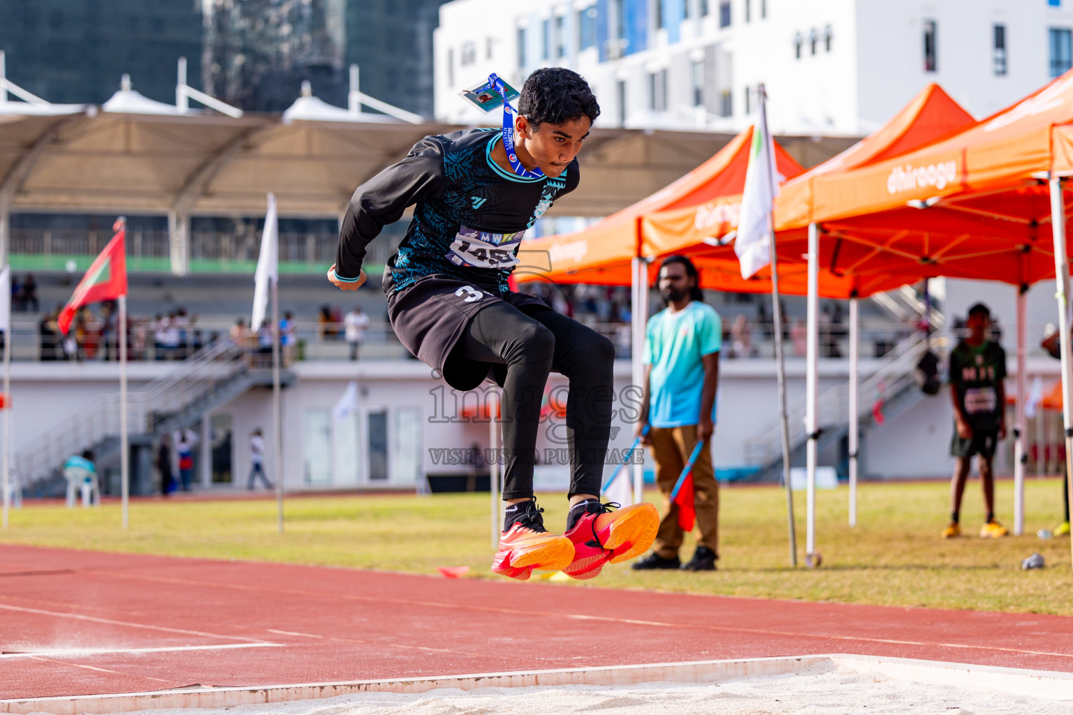 Day 3 of MWSC Interschool Athletics Championships 2024 held in Hulhumale Running Track, Hulhumale, Maldives on Monday, 11th November 2024. Photos by: Nausham Waheed / Images.mv