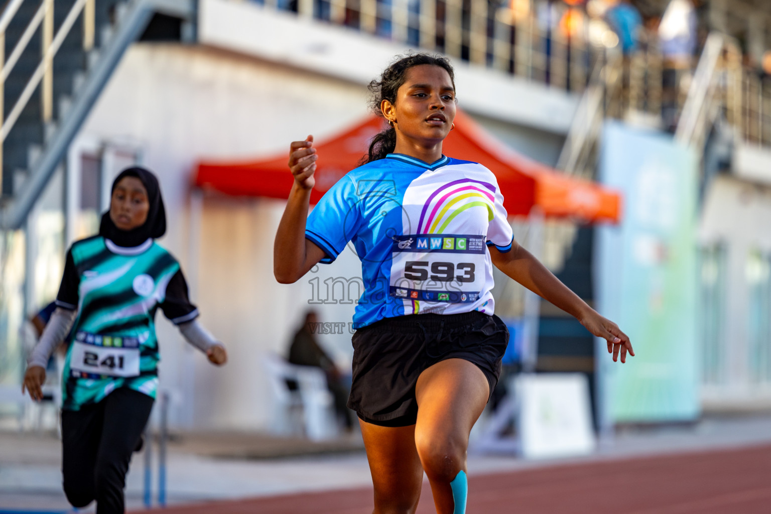 Day 1 of MWSC Interschool Athletics Championships 2024 held in Hulhumale Running Track, Hulhumale, Maldives on Saturday, 9th November 2024. 
Photos by: Hassan Simah / Images.mv