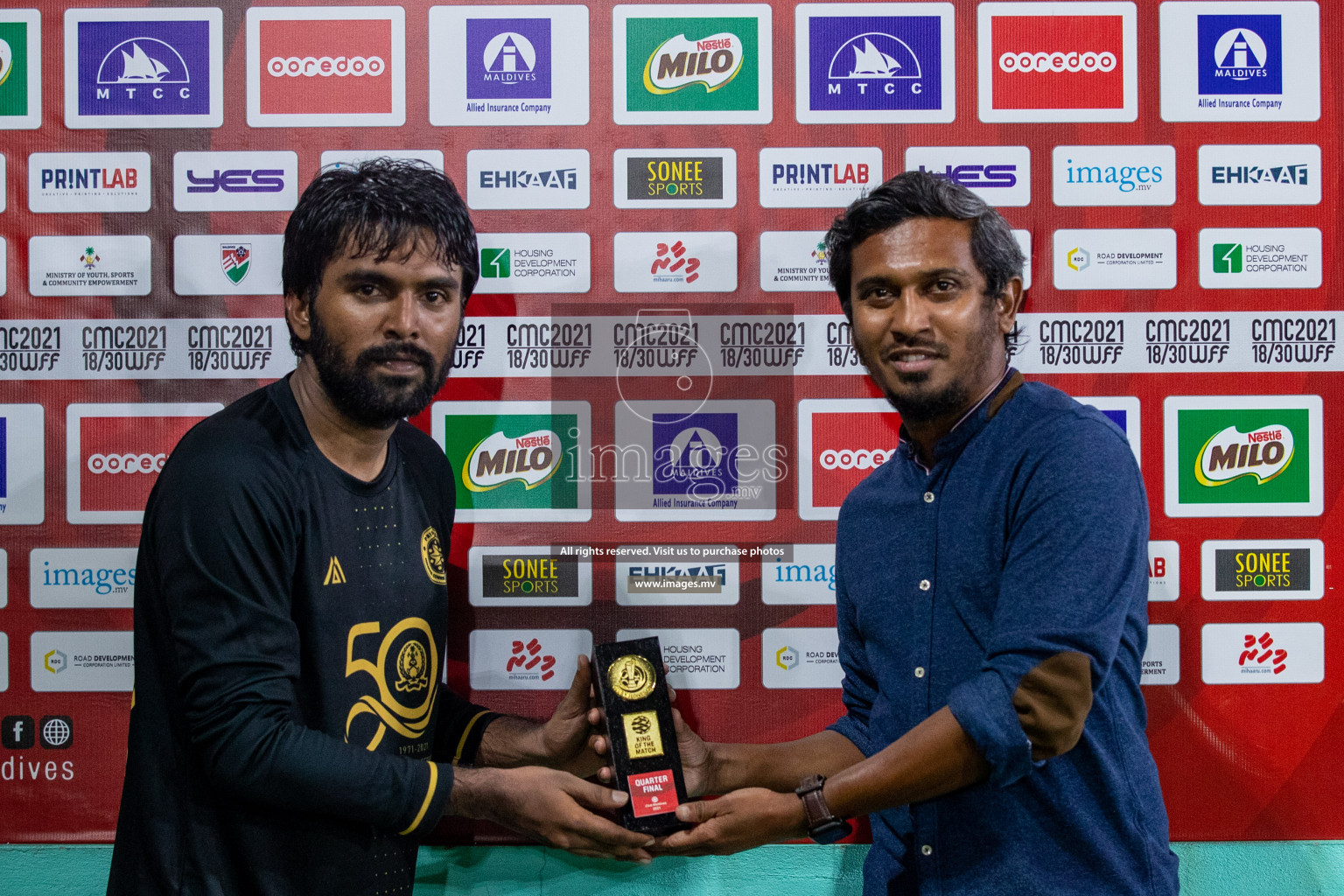 Prison Club vs MACL in the Quarter Finals of Club Maldives 2021 held at Hulhumale;, on 12th December 2021 Photos: Ismail Thoriq / images.mv