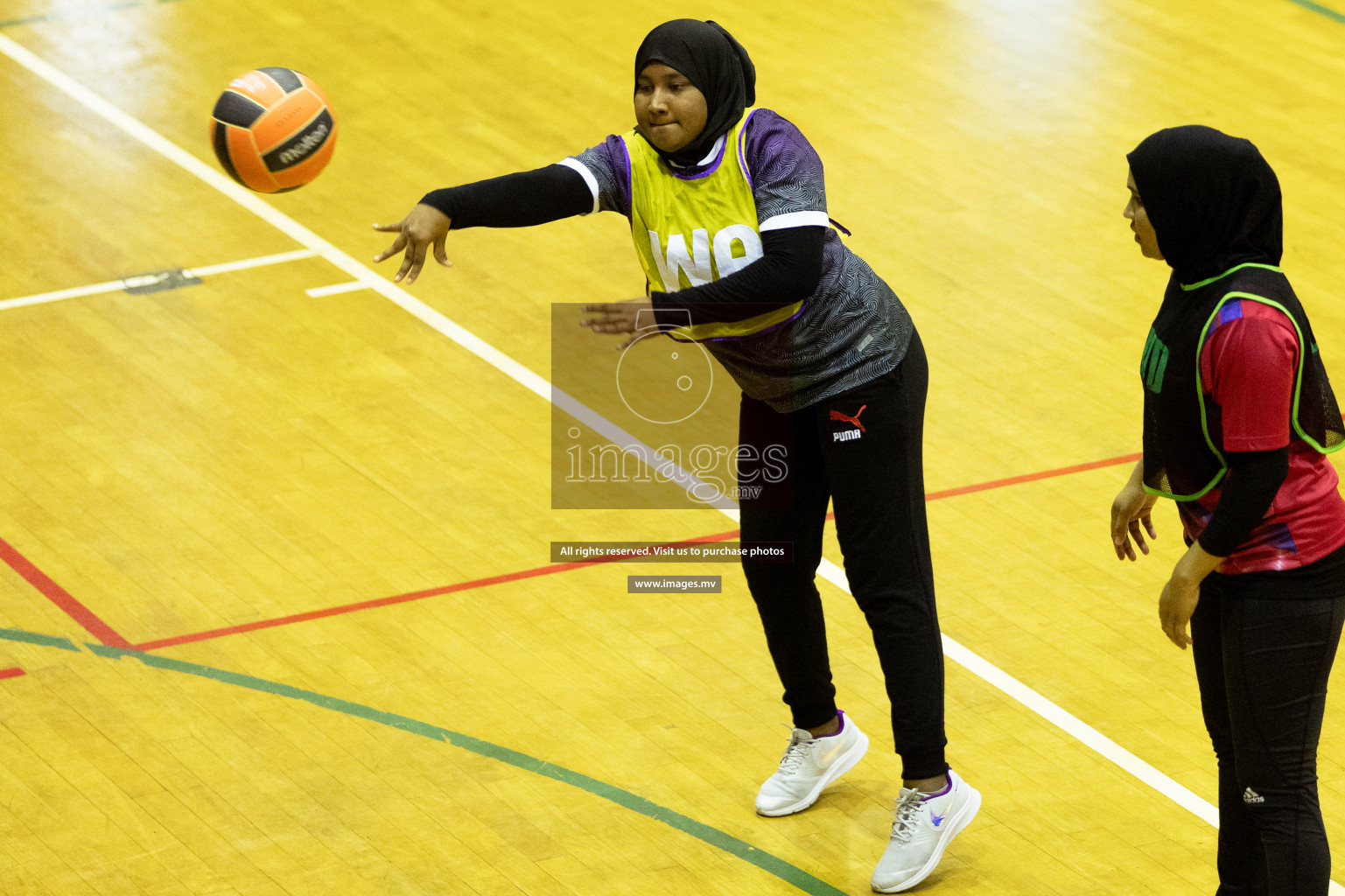 Sports Club Skylark vs United Unity Sports Club in the Milo National Netball Tournament 2022 on 19 July 2022, held in Social Center, Male', Maldives. Photographer: Shuu / Images.mv